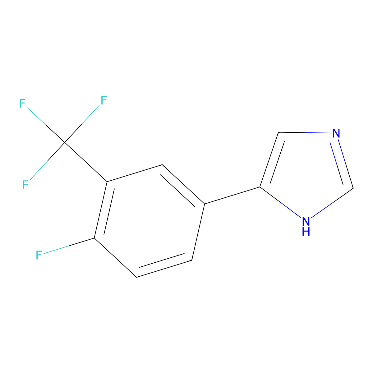 4-[4-fluoro-3-(trifluoromethyl)phenyl]-1H-imidazole molecular structure, CAS 1226802-64-7