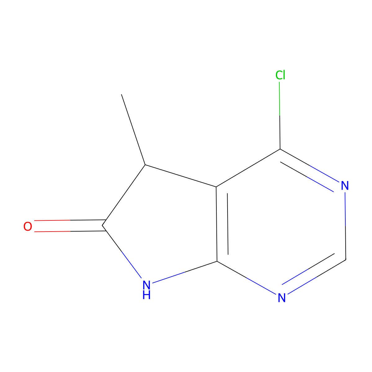4-Chloro-5-methyl-5H-pyrrolo[2,3-d]pyrimidin-6(7H)-one molecular structure, CAS 1226804-06-3