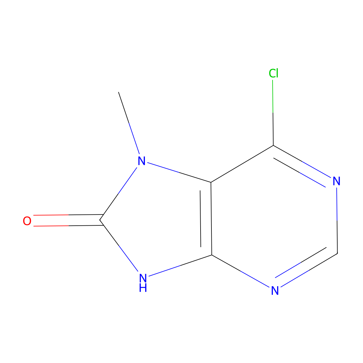 6-Chloro-7-methyl-7H-purin-8(9H)-one molecular structure, CAS 1226804-17-6