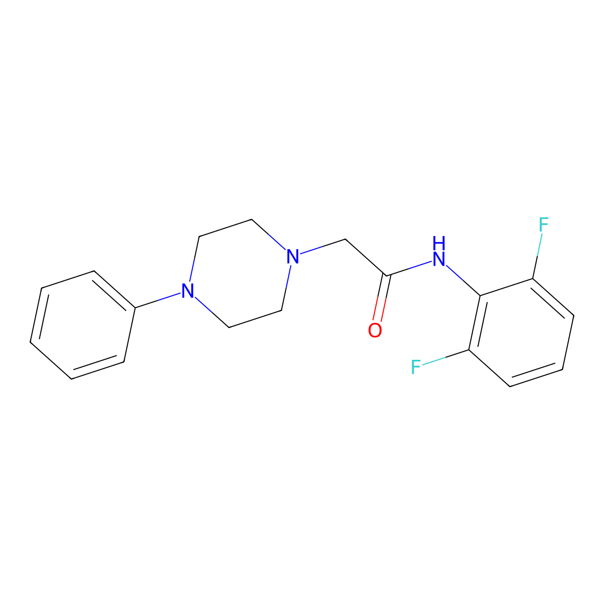 N-(2,6-difluorophenyl)-2-(4-phenylpiperazin-1-yl)acetamide molecular structure, CAS 1226805-99-7
