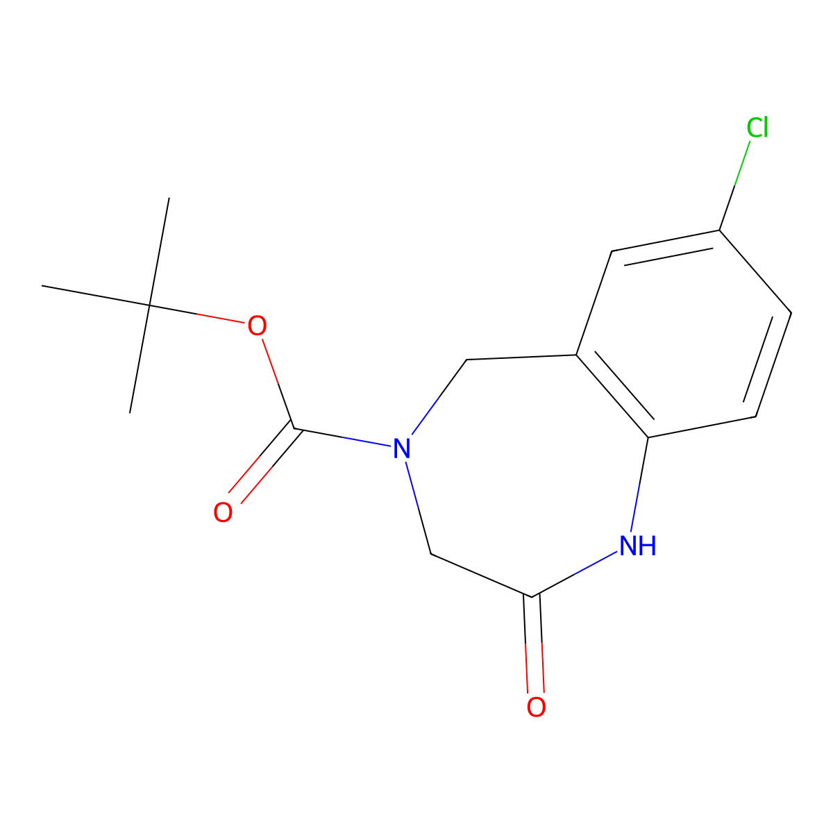 tert-Butyl 7-chloro-2-oxo-1,2,3,5-tetrahydro-4H-1,4-benzodiazepine-4-carboxylate molecular structure, CAS 1226808-00-9