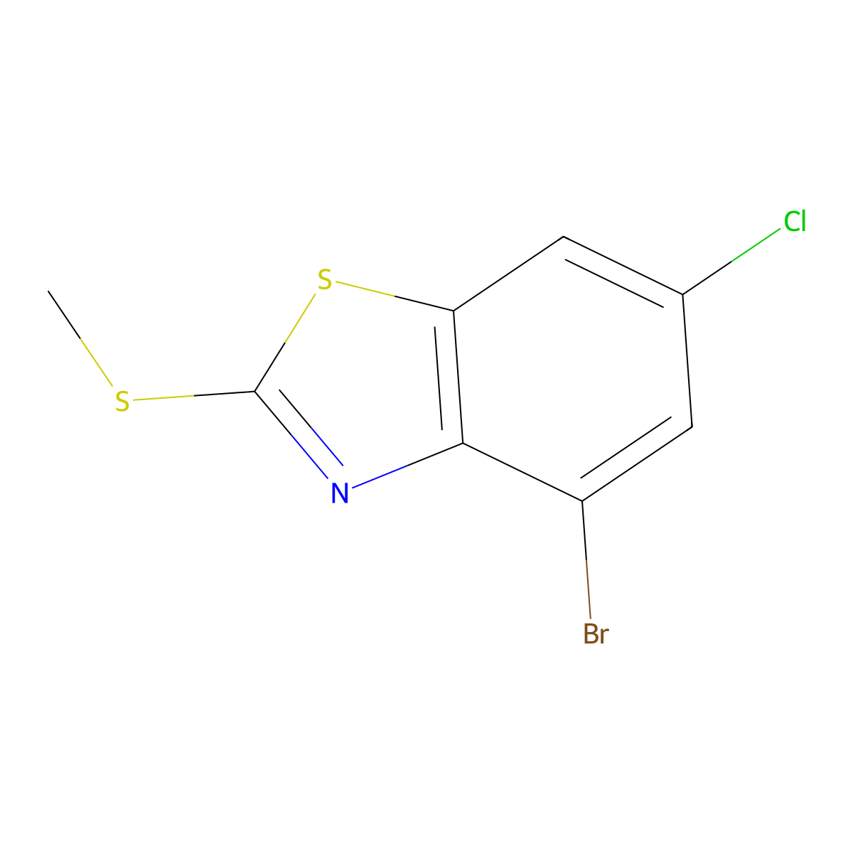 4-Bromo-6-chloro-2-(methylthio)benzo[d]thiazole molecular structure, CAS 1226808-55-4