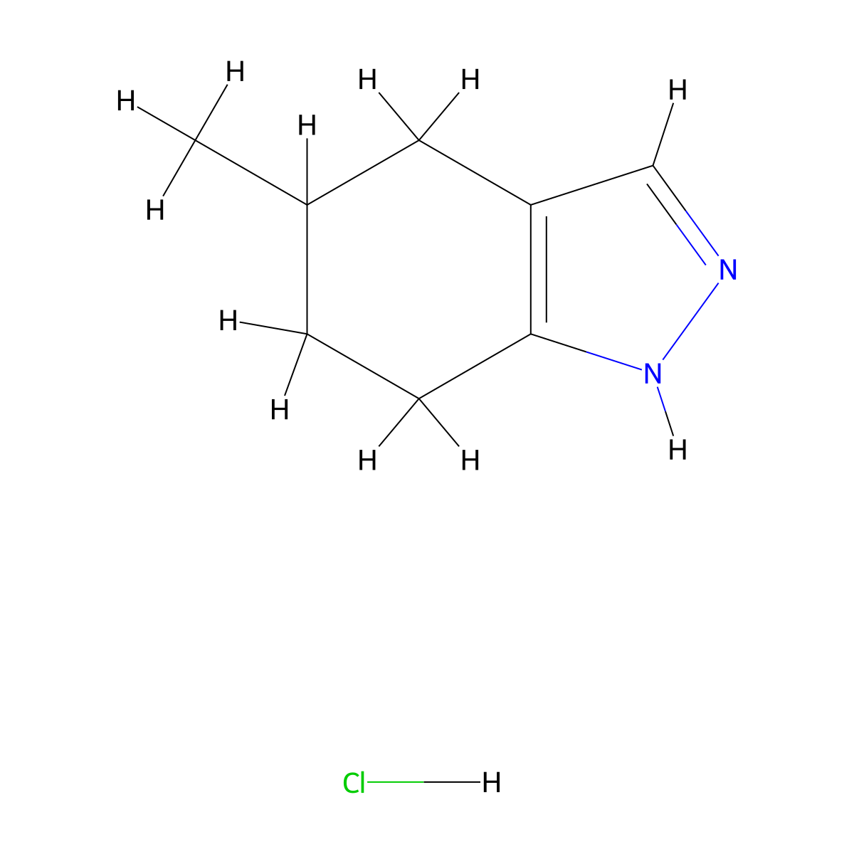 5-methyl-4,5,6,7-tetrahydro-2H-indazole hydrochloride molecular structure, CAS 1226808-56-5