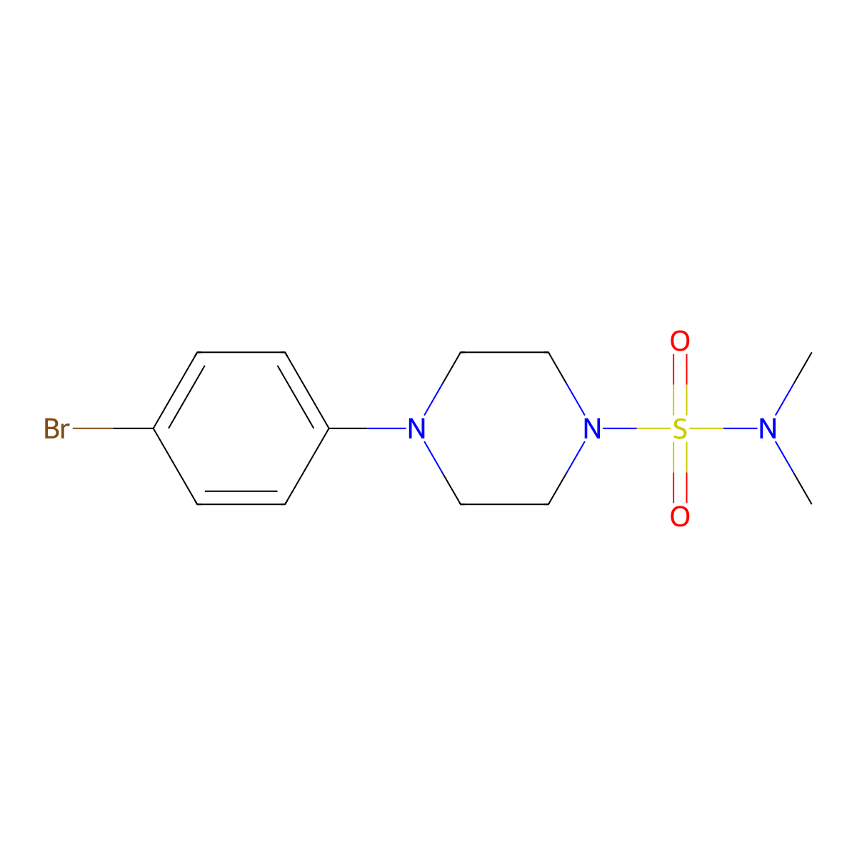 4-(4-Bromophenyl)-N,N-dimethylpiperazine-1-sulfonamide molecular structure, CAS 1226808-59-8