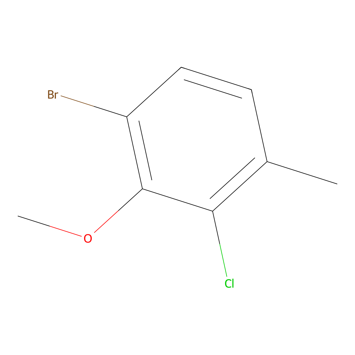 1-Bromo-3-chloro-2-methoxy-4-methylbenzene molecular structure, CAS 1226808-61-2