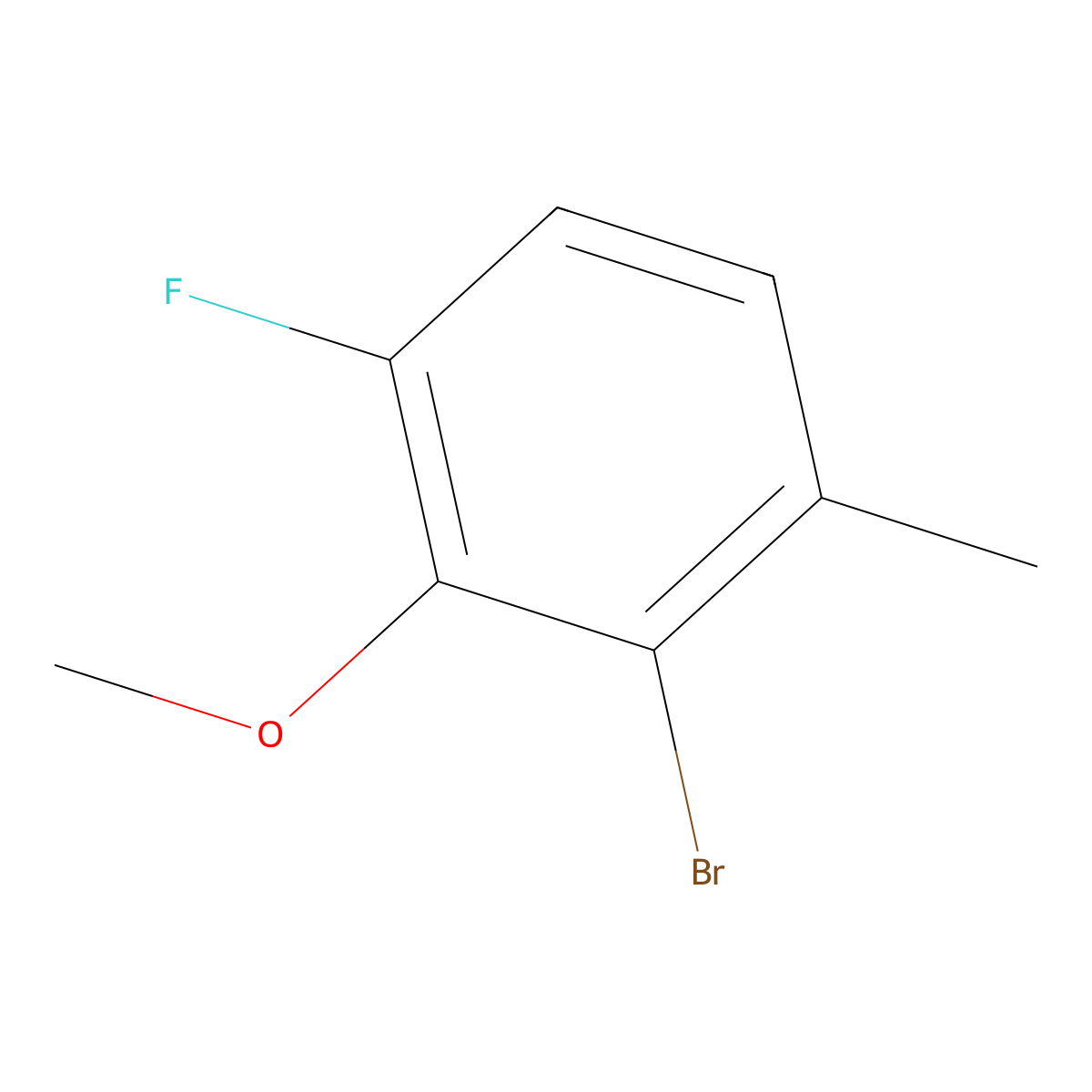 2-Bromo-4-fluoro-3-methoxy-1-methylbenzene molecular structure, CAS 1226808-62-3