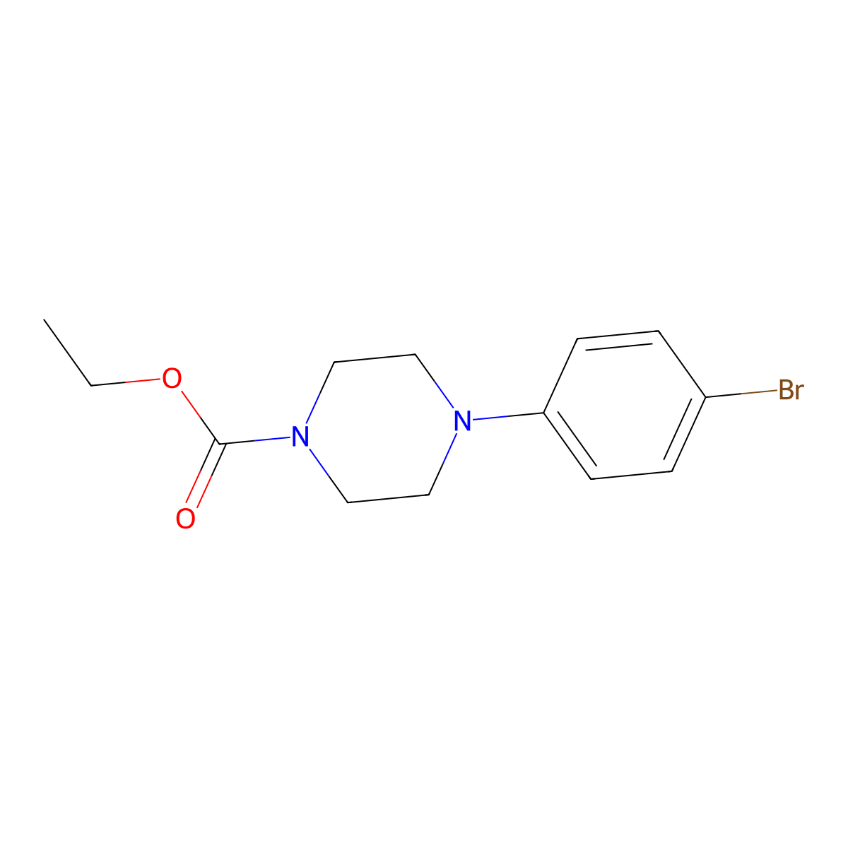 Ethyl 4-(4-bromophenyl)piperazine-1-carboxylate molecular structure, CAS 1226808-66-7