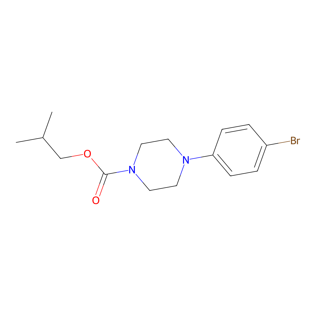 Isobutyl 4-(4-bromophenyl)piperazine-1-carboxylate molecular structure, CAS 1226808-71-4