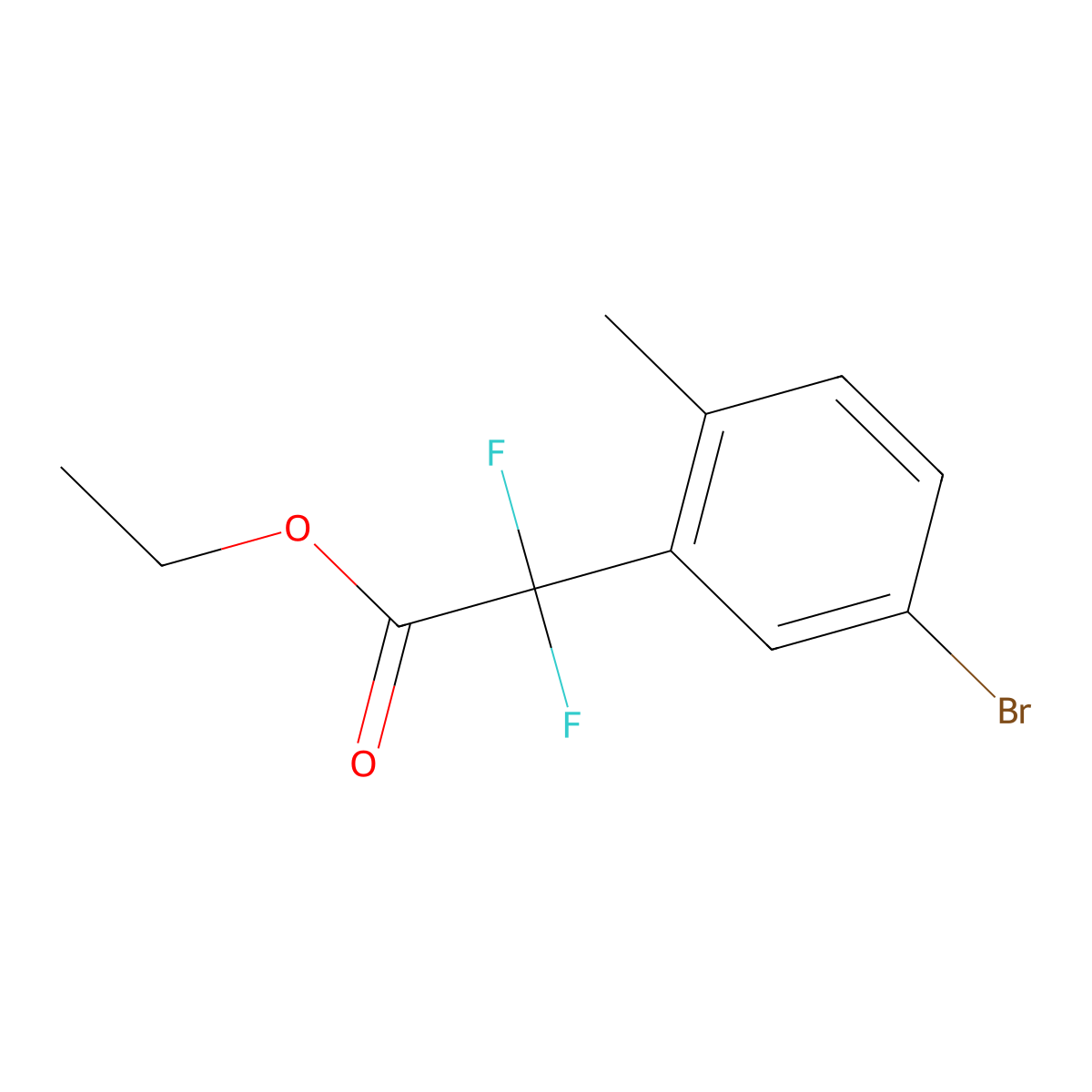 Ethyl 2-(5-bromo-2-methylphenyl)-2,2-difluoroacetate molecular structure, CAS 1226808-72-5