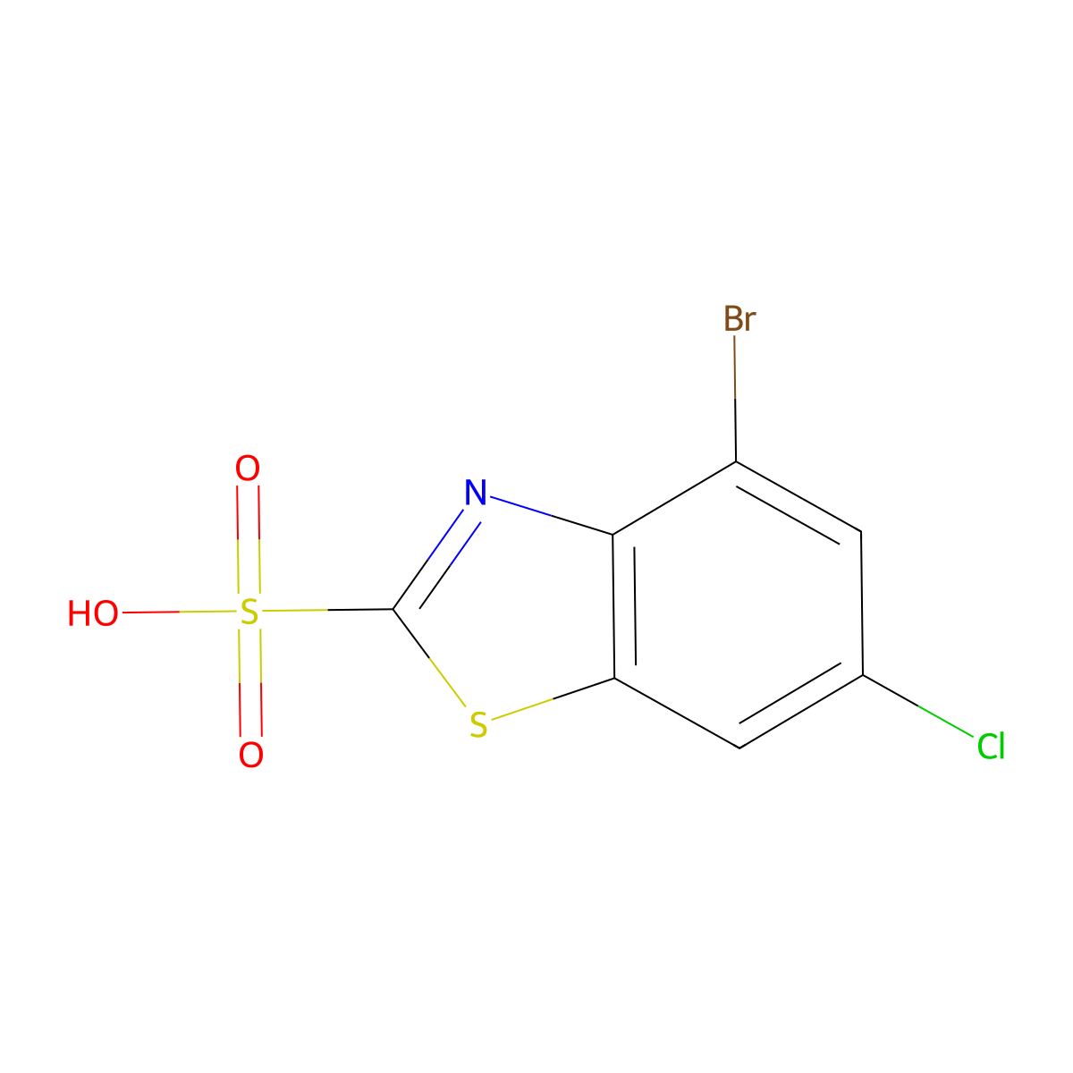 4-Bromo-6-chlorobenzo[d]thiazole-2-sulfonic acid molecular structure, CAS 1226808-74-7