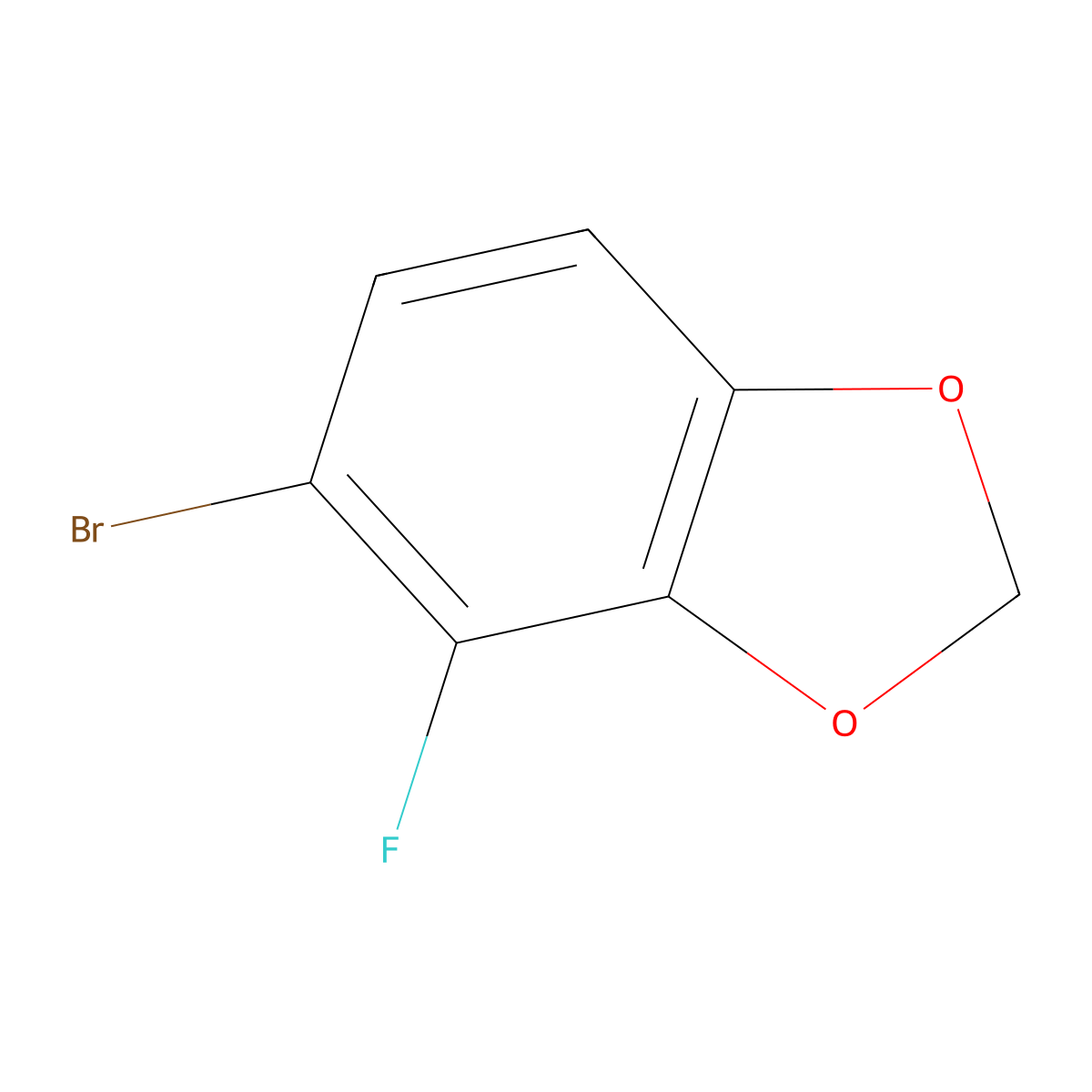 5-Bromo-4-fluoro-2H-1,3-benzodioxole molecular structure, CAS 1226808-75-8