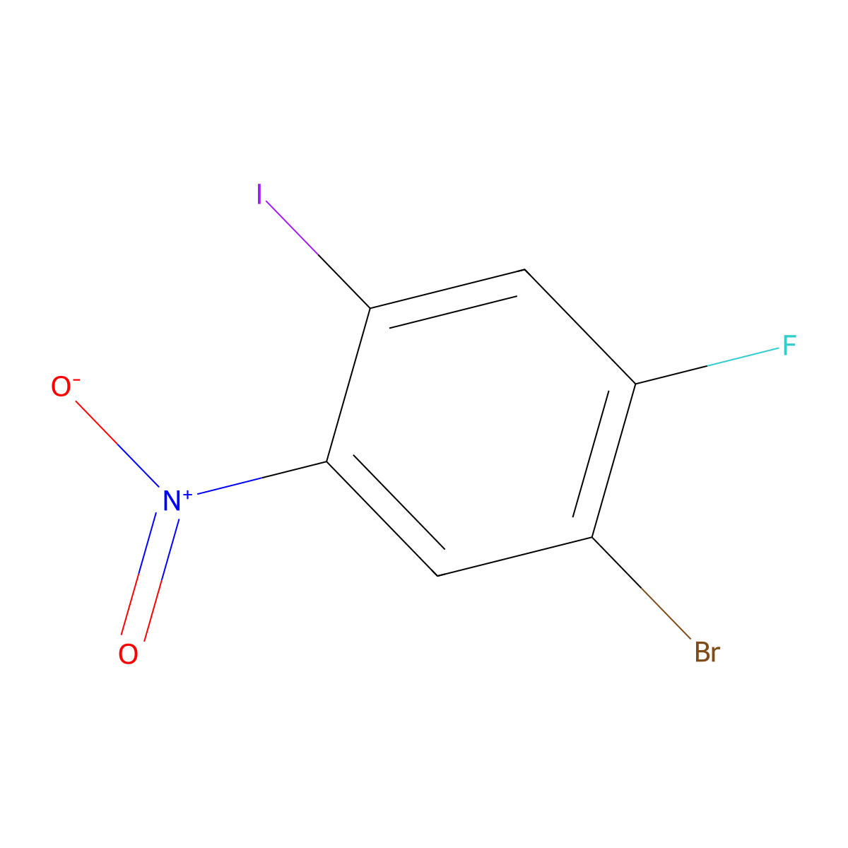 1-Bromo-2-fluoro-4-iodo-5-nitrobenzene molecular structure, CAS 1226808-77-0