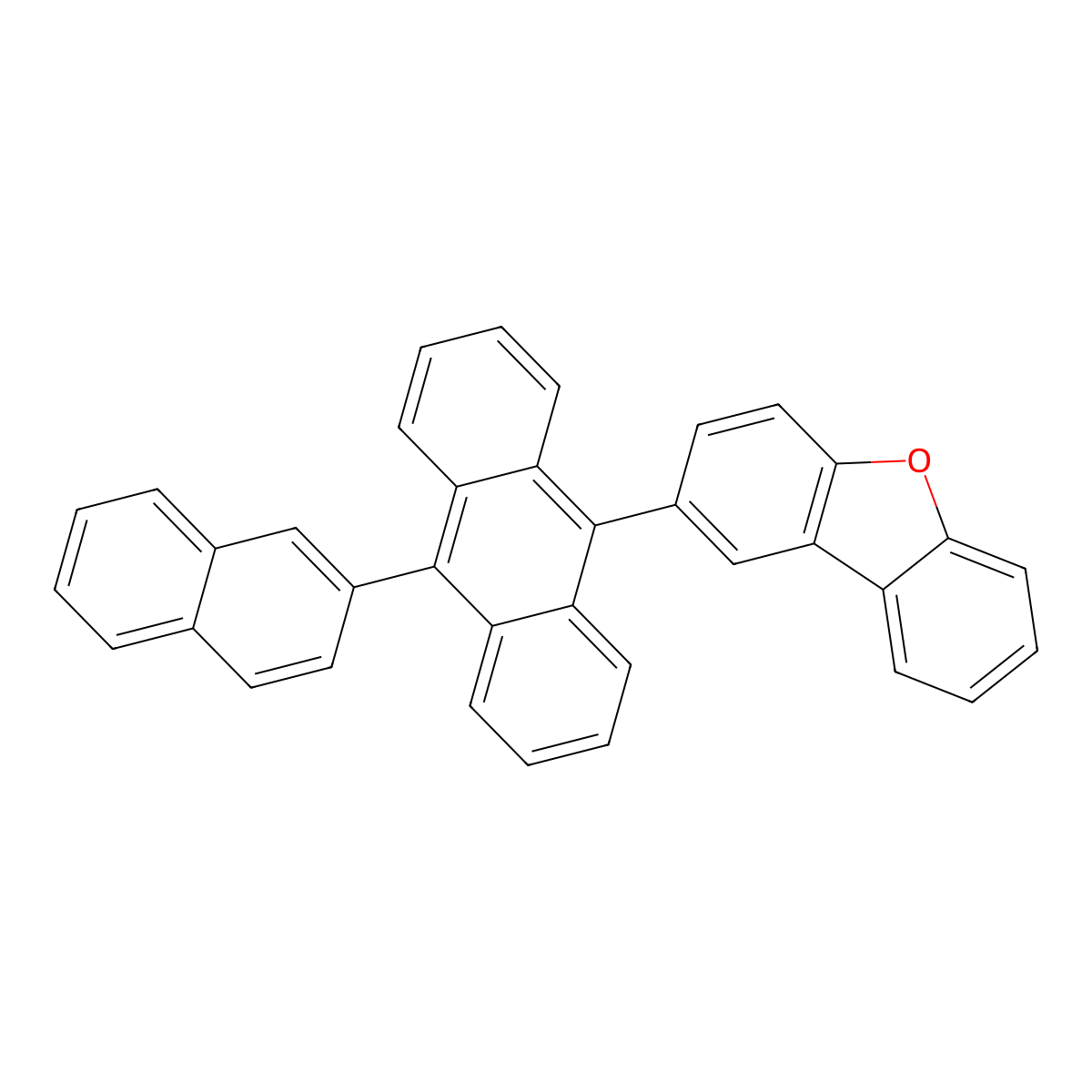 2-(10-(Naphthalen-2-yl)anthracen-9-yl)dibenzo[b,d]furan molecular structure, CAS 1226809-67-1