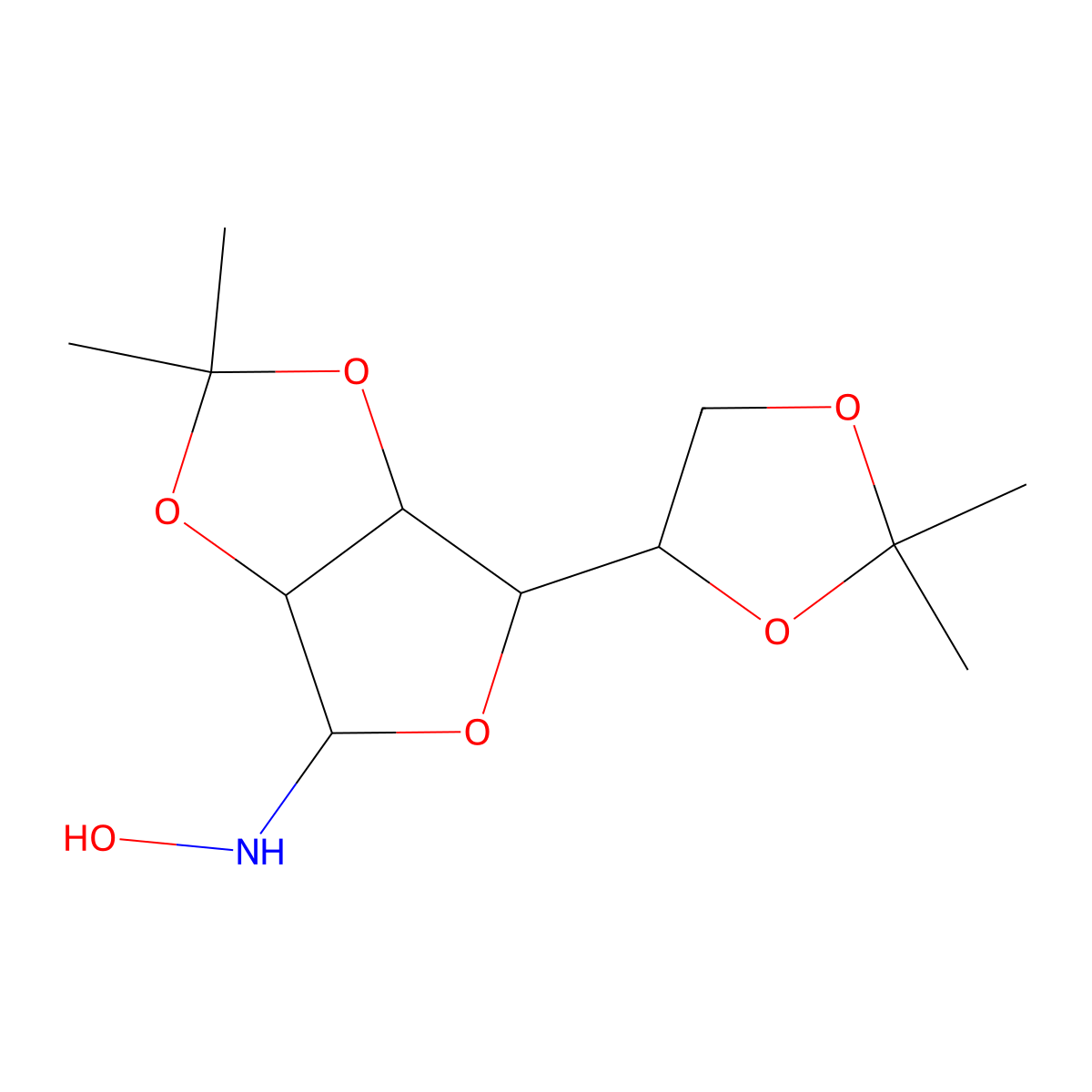 N-Hydroxy-2,3:5,6-bis-O-(1-methylethylidene)-alpha-D-glucofuranosylamine molecular structure, CAS 1226812-52-7