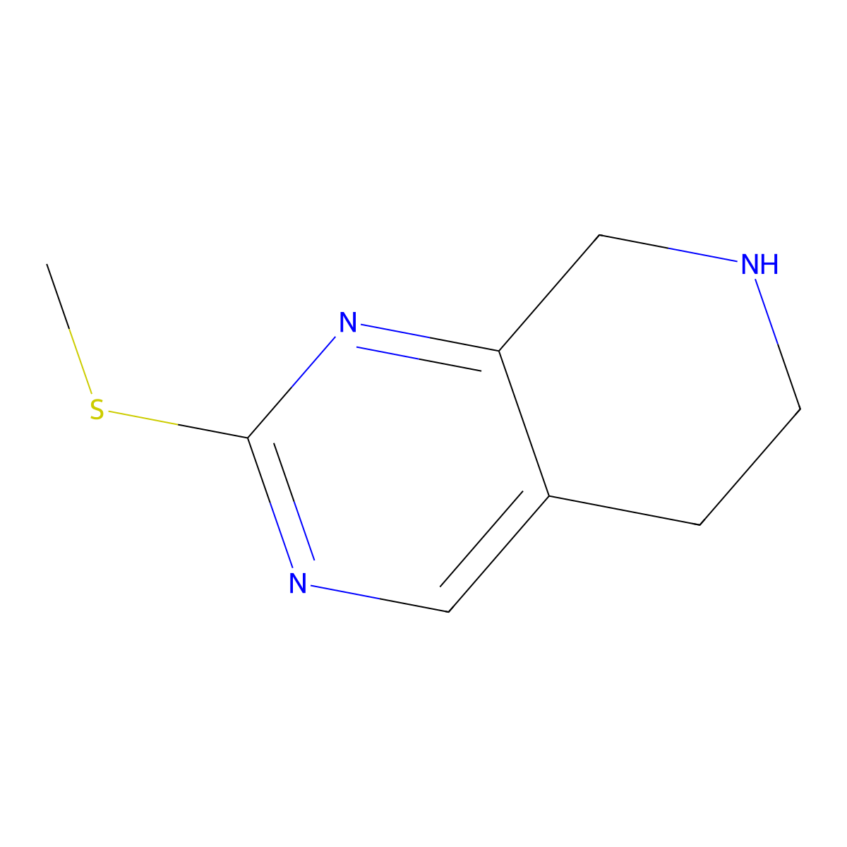 2-(Methylthio)-5,6,7,8-tetrahydropyrido[3,4-d]pyrimidine molecular structure, CAS 1226851-41-7