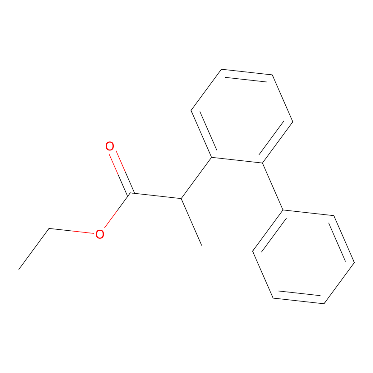 Ethyl 2-([1,1'-biphenyl]-2-yl)propanoate molecular structure, CAS 1226857-57-3