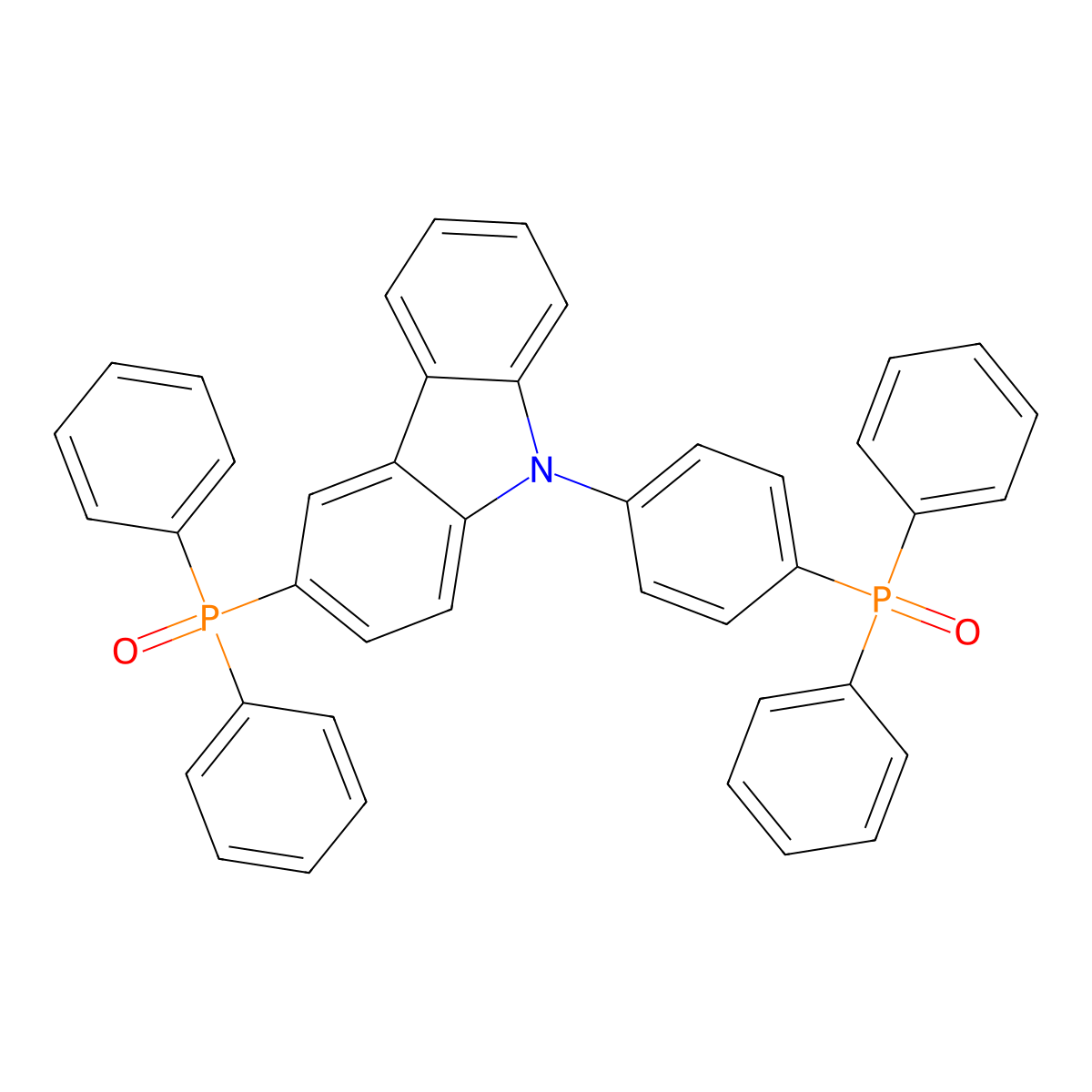 (4-(3-(Diphenylphosphoryl)-9H-carbazol-9-yl)phenyl)diphenylphosphine oxide molecular structure, CAS 1226860-68-9