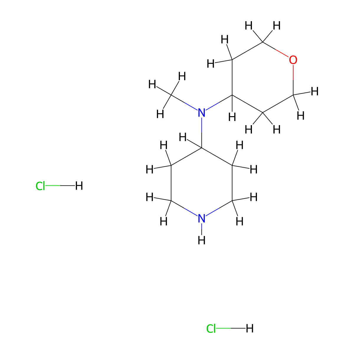 N-Methyl-N-(tetrahydro-2H-pyran-4-yl)piperidin-4-amine dihydrochloride molecular structure, CAS 1226860-75-8