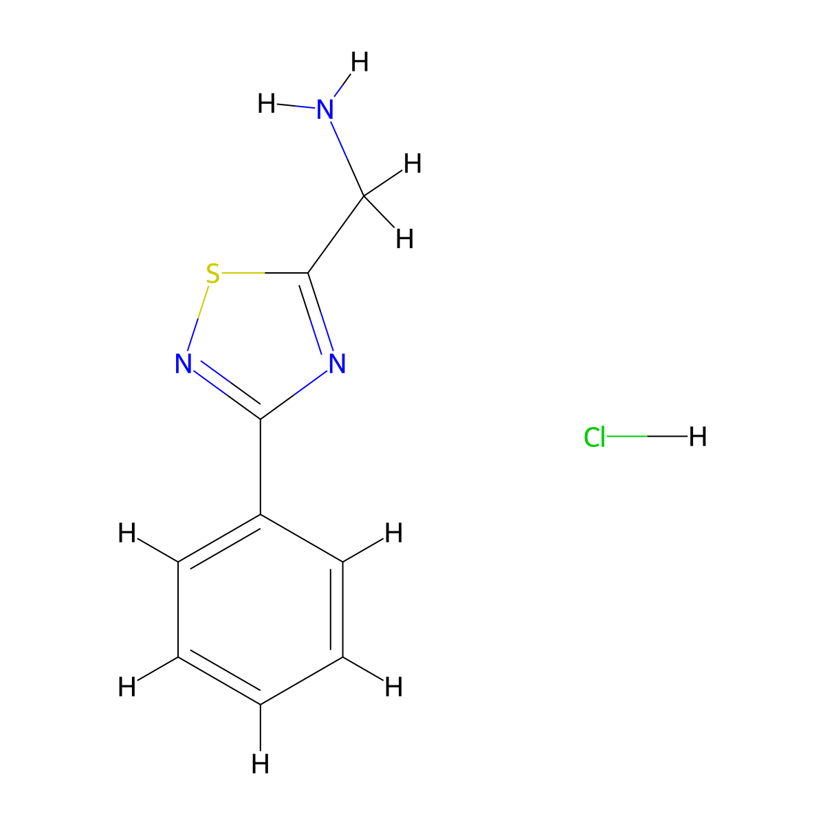 1-(3-Phenyl-1,2,4-thiadiazol-5-yl)methanamine hydrochloride molecular structure, CAS 1226866-75-6