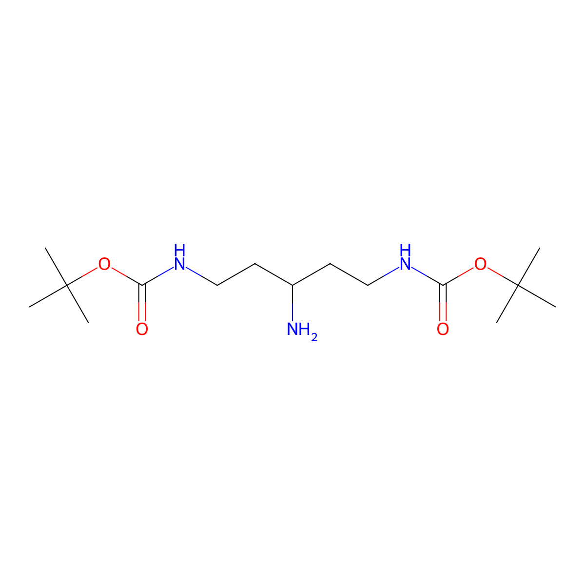 tert-butylN-(3-amino-5-{[(tert-butoxy)carbonyl]amino}pentyl)carbamate molecular structure, CAS 1226867-99-7