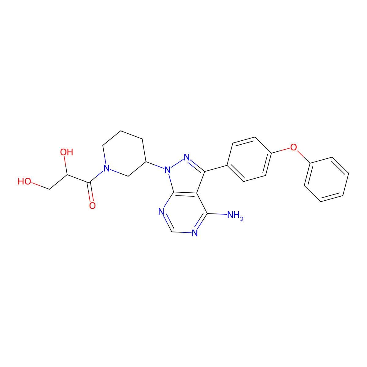 Ibrutinib Dihydrodiol molecular structure, CAS 1226872-27-0