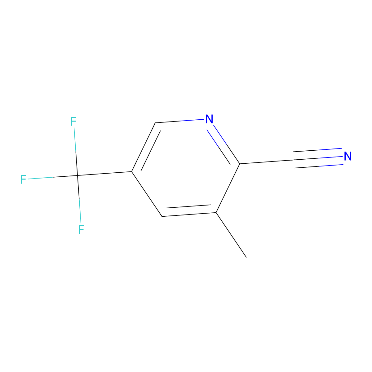 3-Methyl-5-(trifluoromethyl)pyridine-2-carbonitrile molecular structure, CAS 1226874-95-8