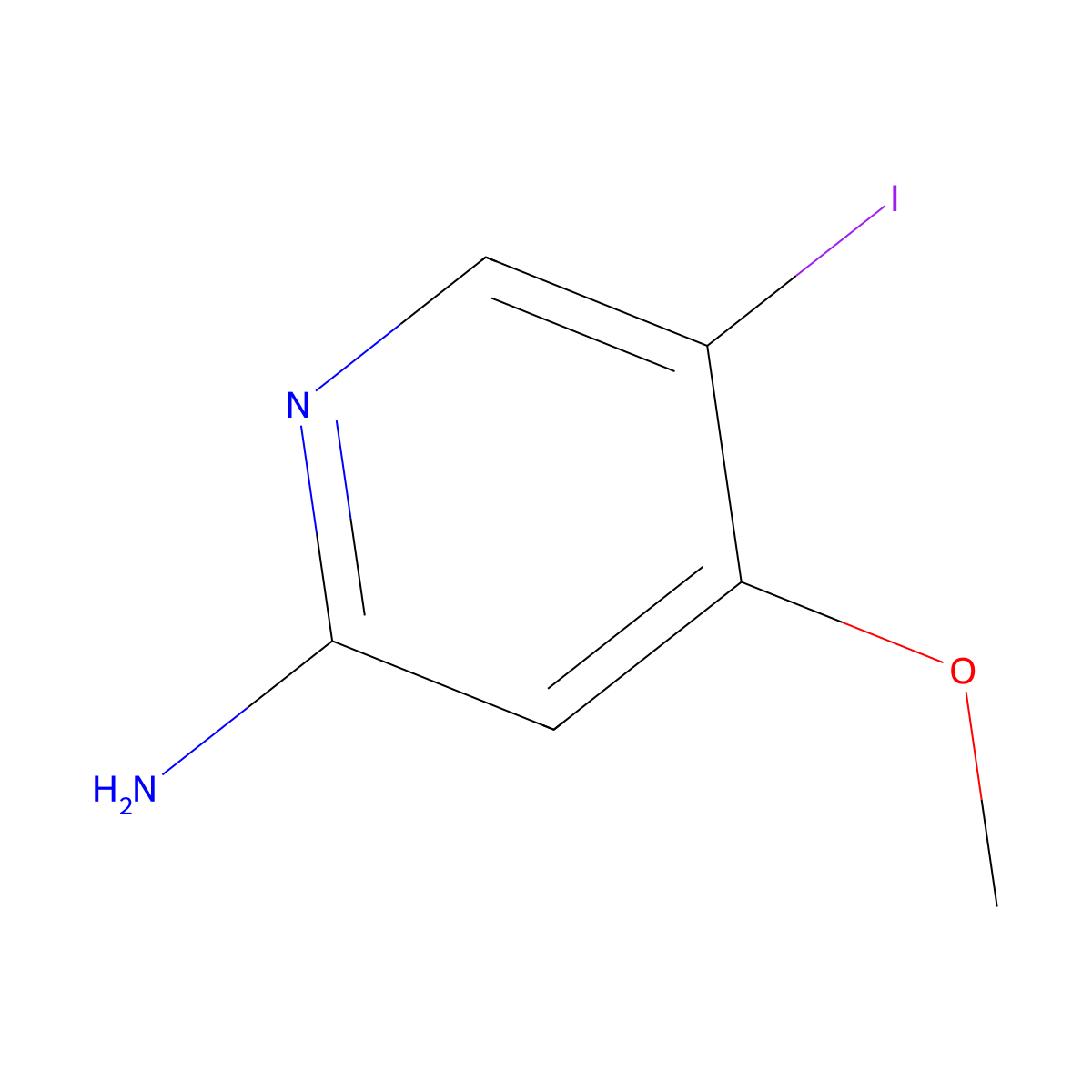 5-Iodo-4-methoxypyridin-2-amine molecular structure, CAS 1226879-32-8