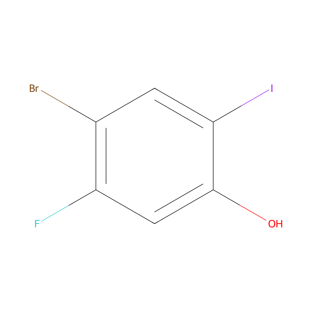 4-Bromo-5-fluoro-2-iodophenol molecular structure, CAS 1226879-58-8