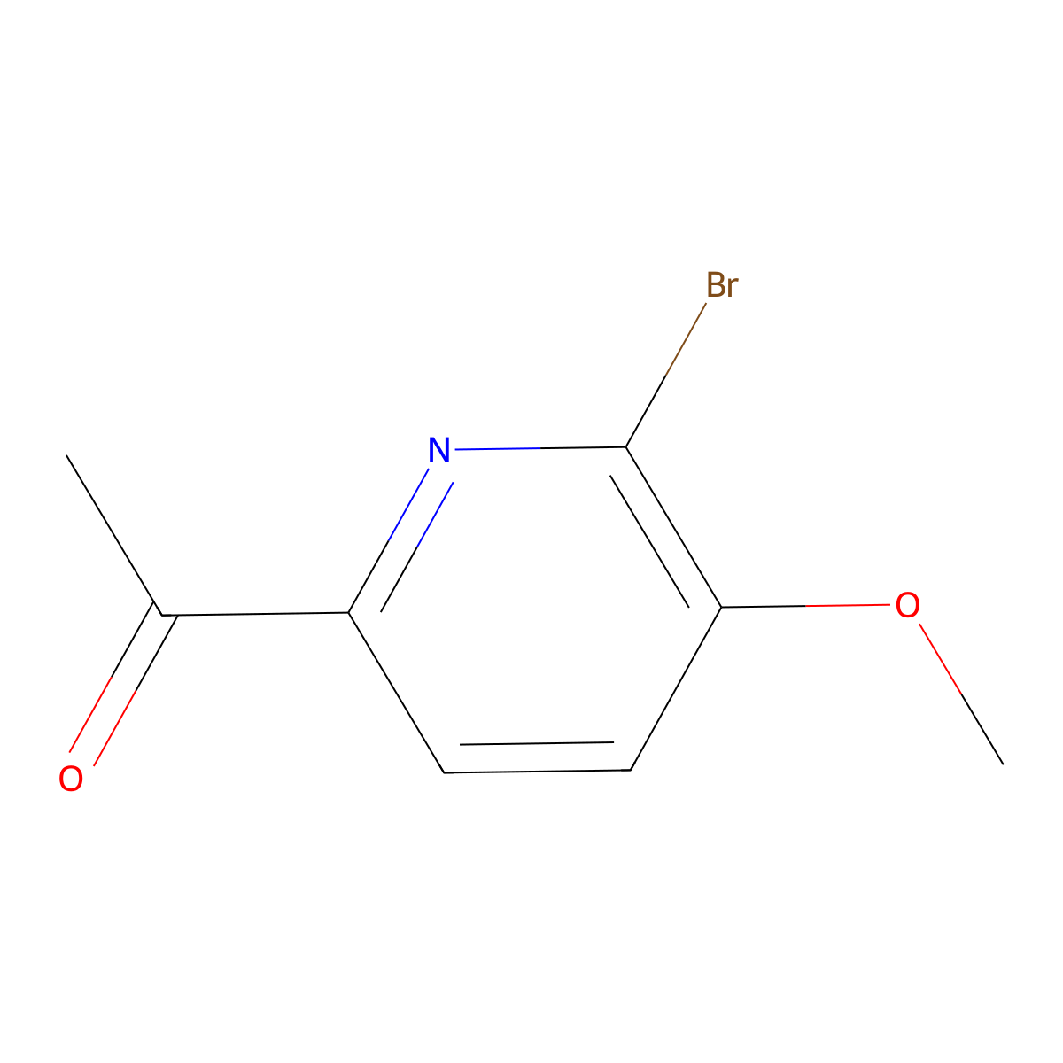 1-(6-Bromo-5-methoxypyridin-2-yl)ethan-1-one molecular structure, CAS 1226880-11-0