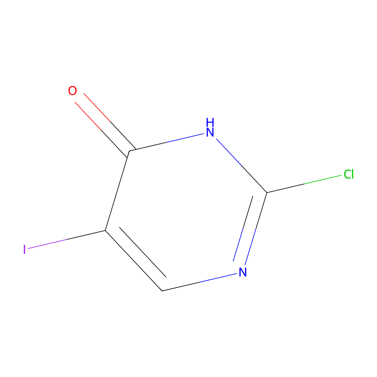 2-Chloro-5-iodopyrimidin-4(3H)-one molecular structure, CAS 1226881-10-2