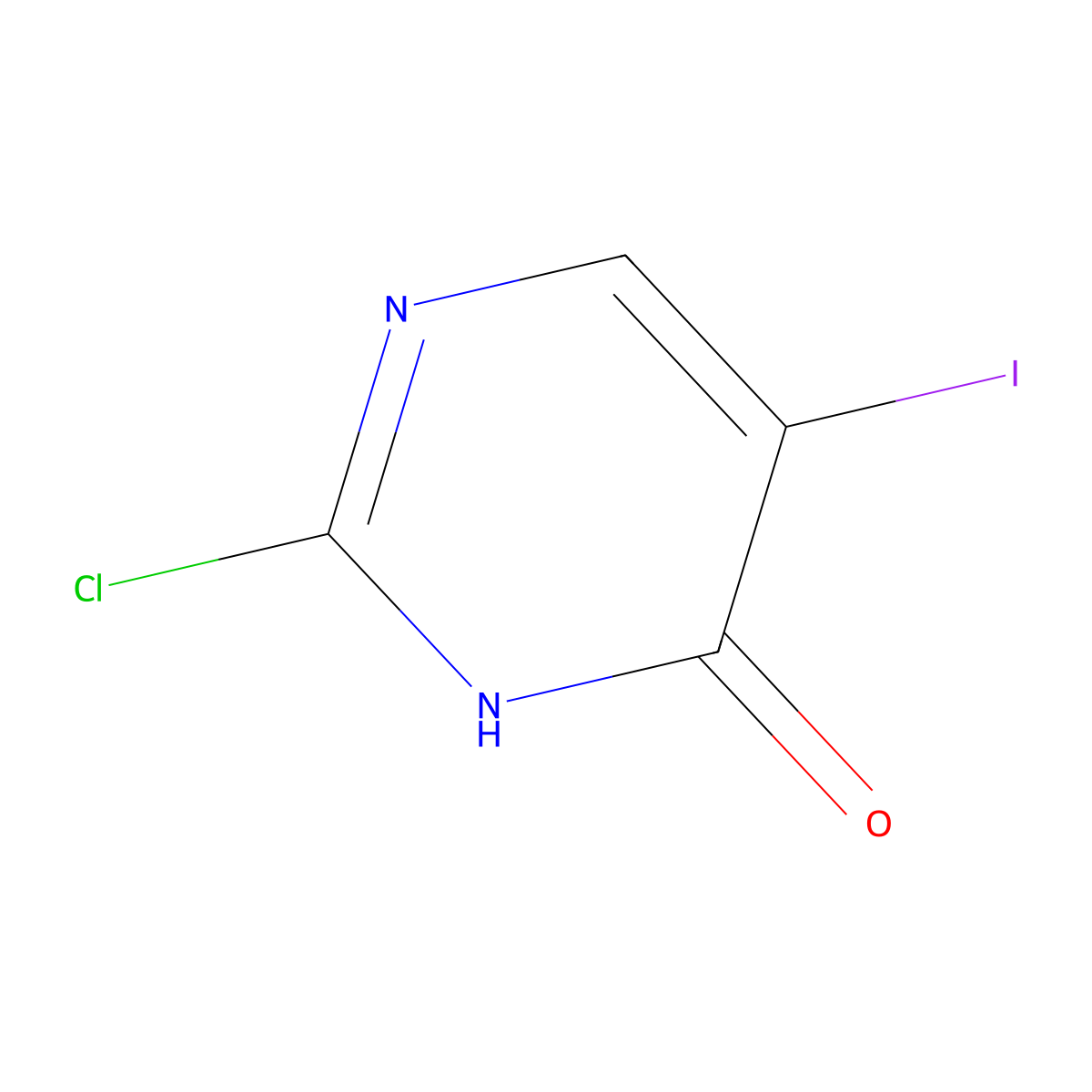 2-Chloro-5-iodopyrimidin-4(3H)-one molecular structure, CAS 1226881-10-2