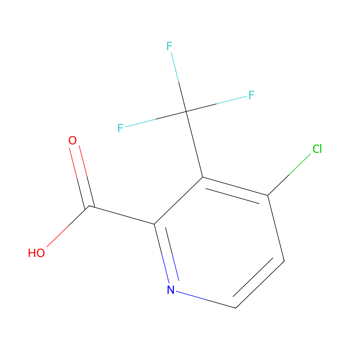 4-Chloro-3-(trifluoromethyl)pyridine-2-carboxylic acid molecular structure, CAS 1226890-59-0