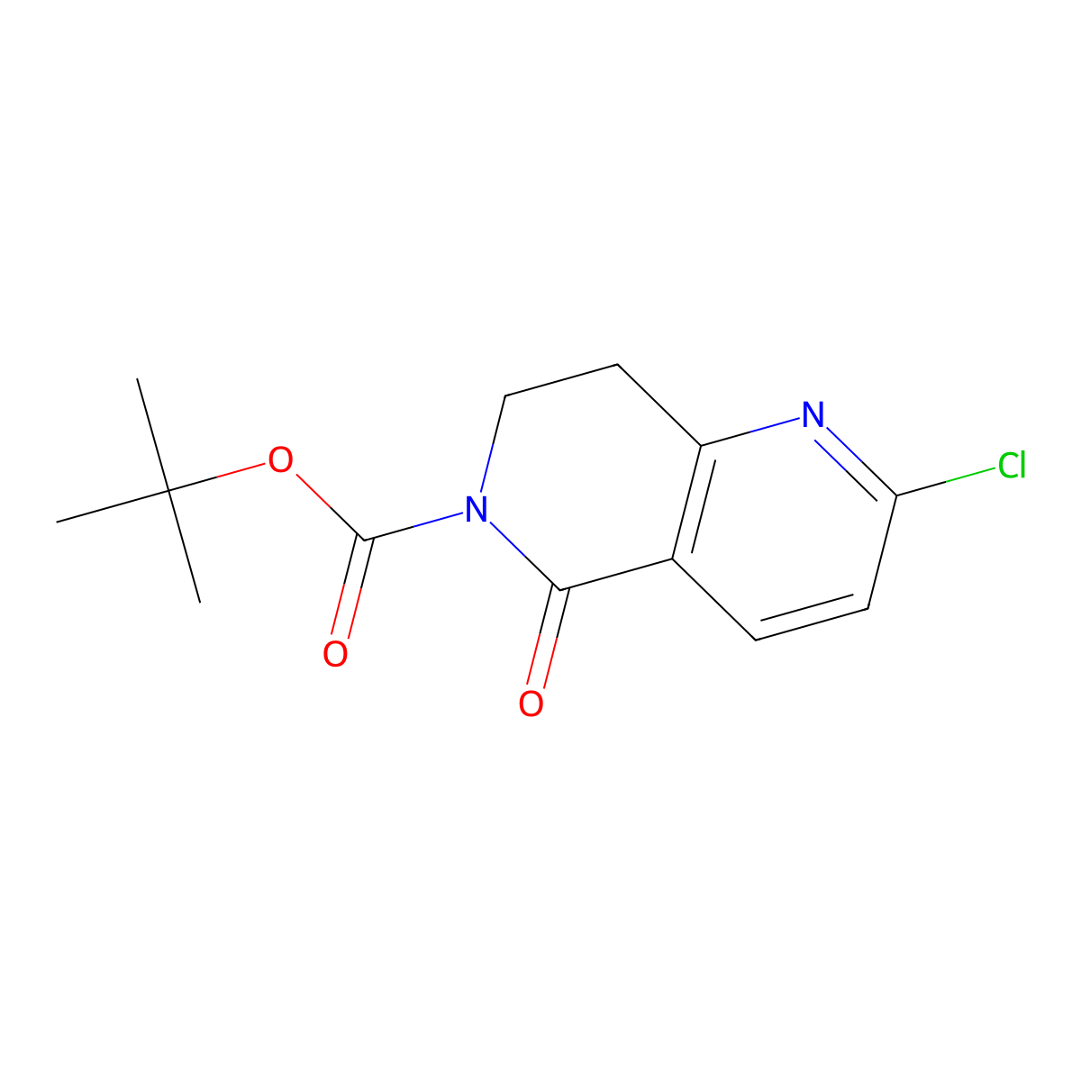 2-chloro-7,8-dihydro-5-oxo-1,6-Naphthyridine-6(5H)-carboxylic acid 1,1-dimethylethyl ester molecular structure, CAS 1226898-92-5