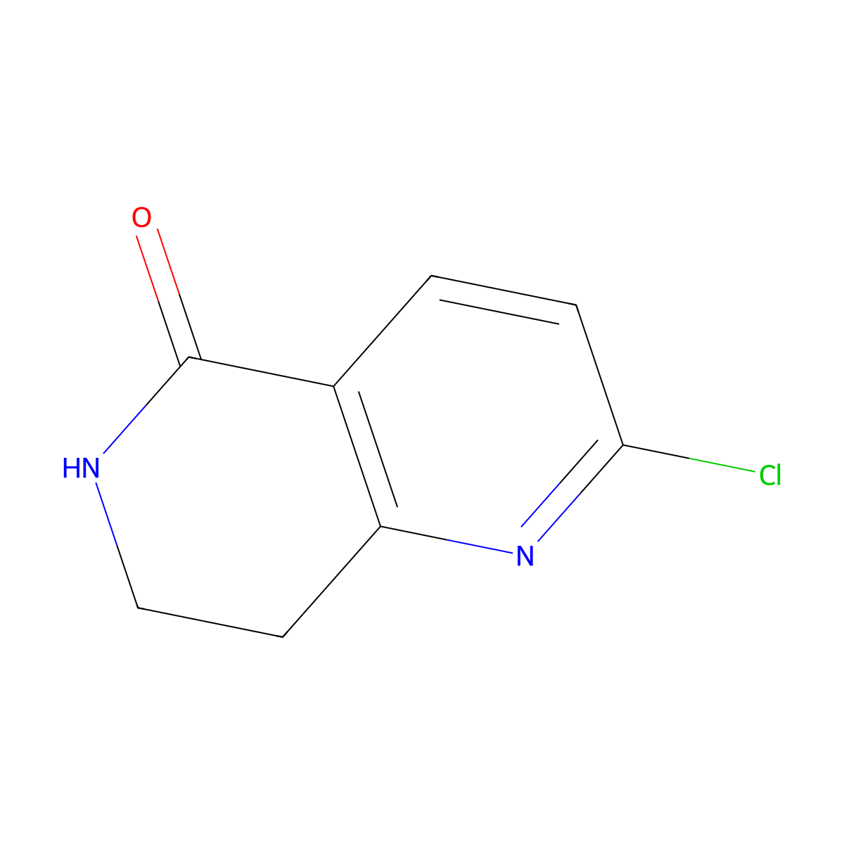 2-Chloro-7,8-dihydro-1,6-naphthyridin-5(6H)-one molecular structure, CAS 1226898-93-6