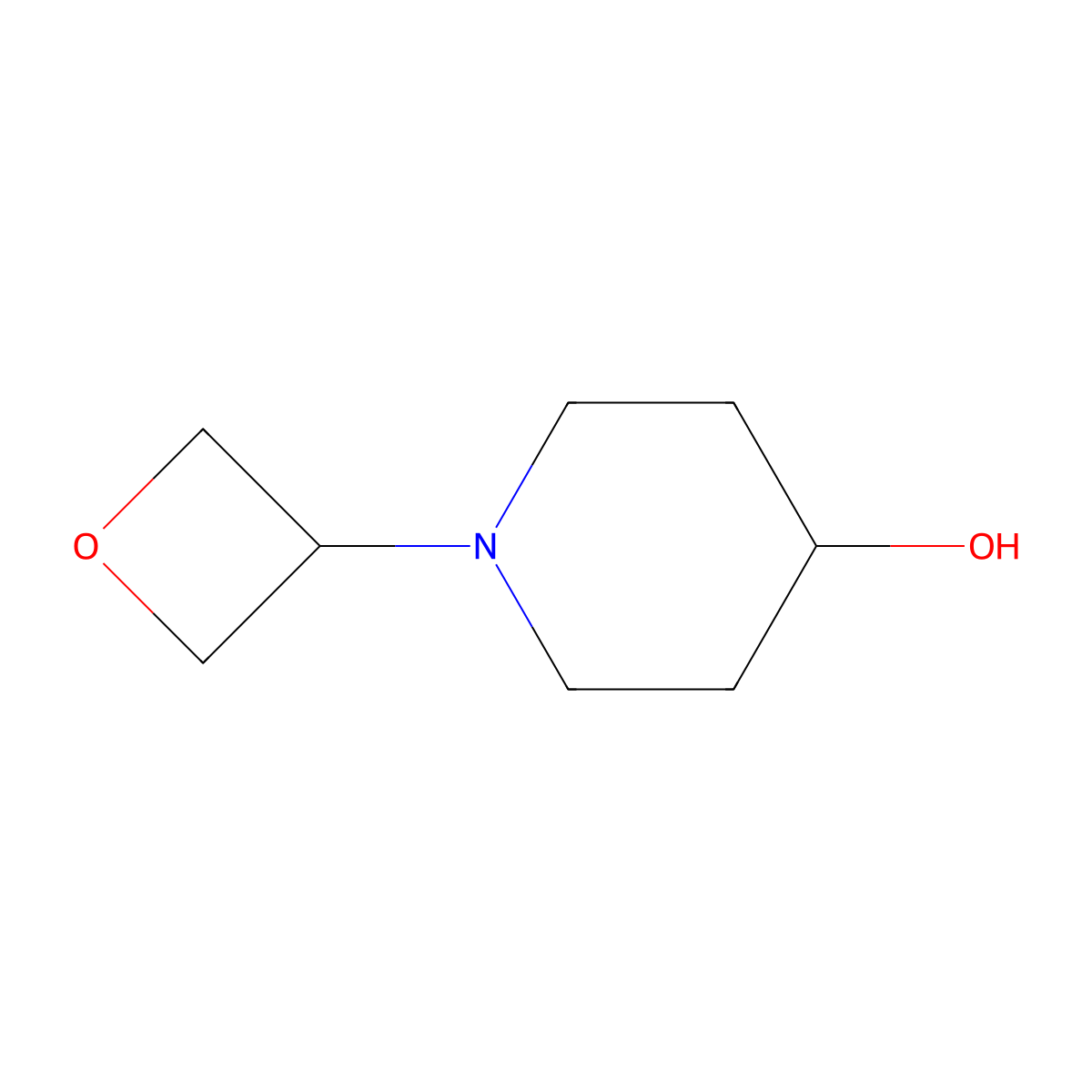 1-(Oxetan-3-yl)piperidin-4-ol molecular structure, CAS 1226899-10-0