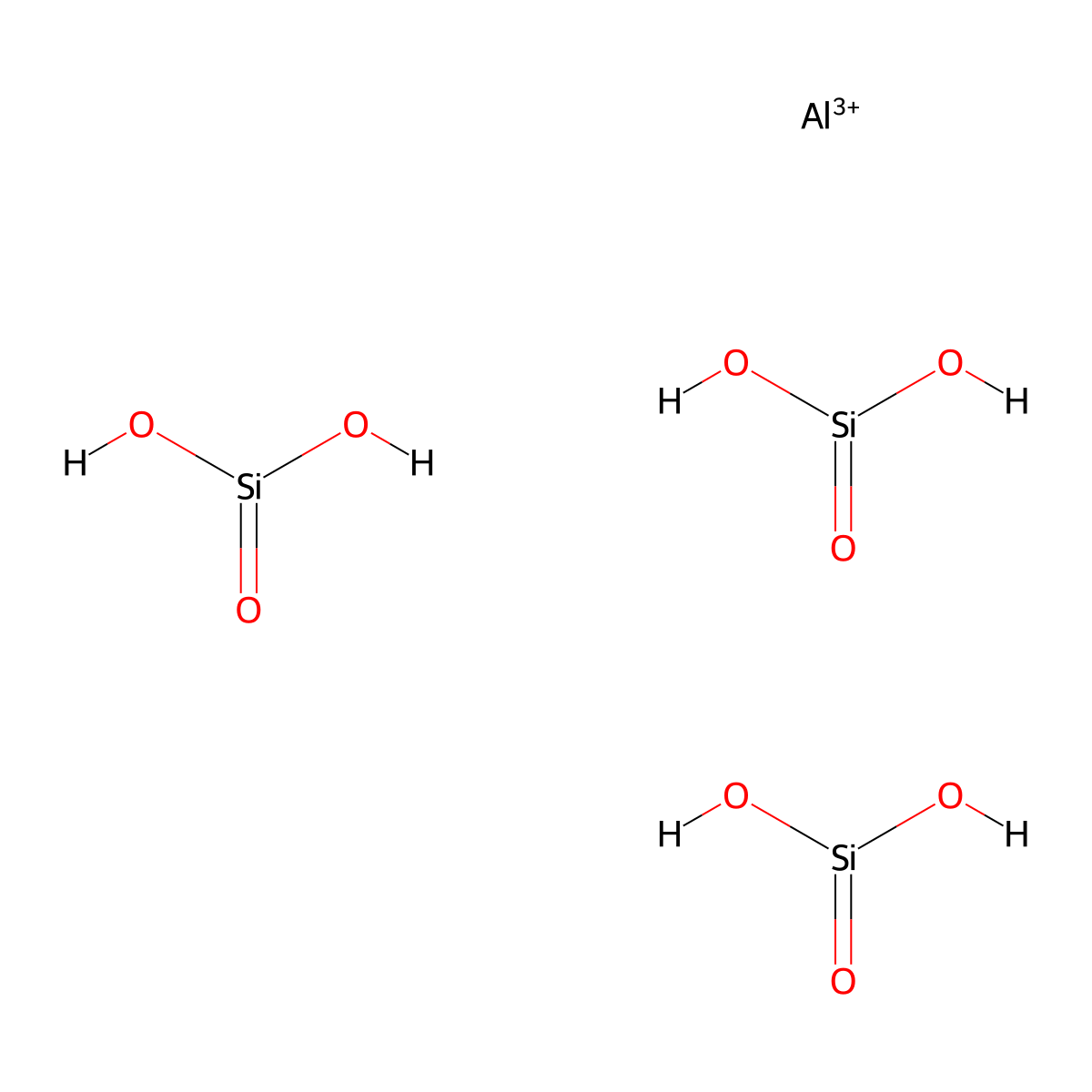 Pyrophyllite (AlH(SiO3)2) molecular structure, CAS 12269-78-2