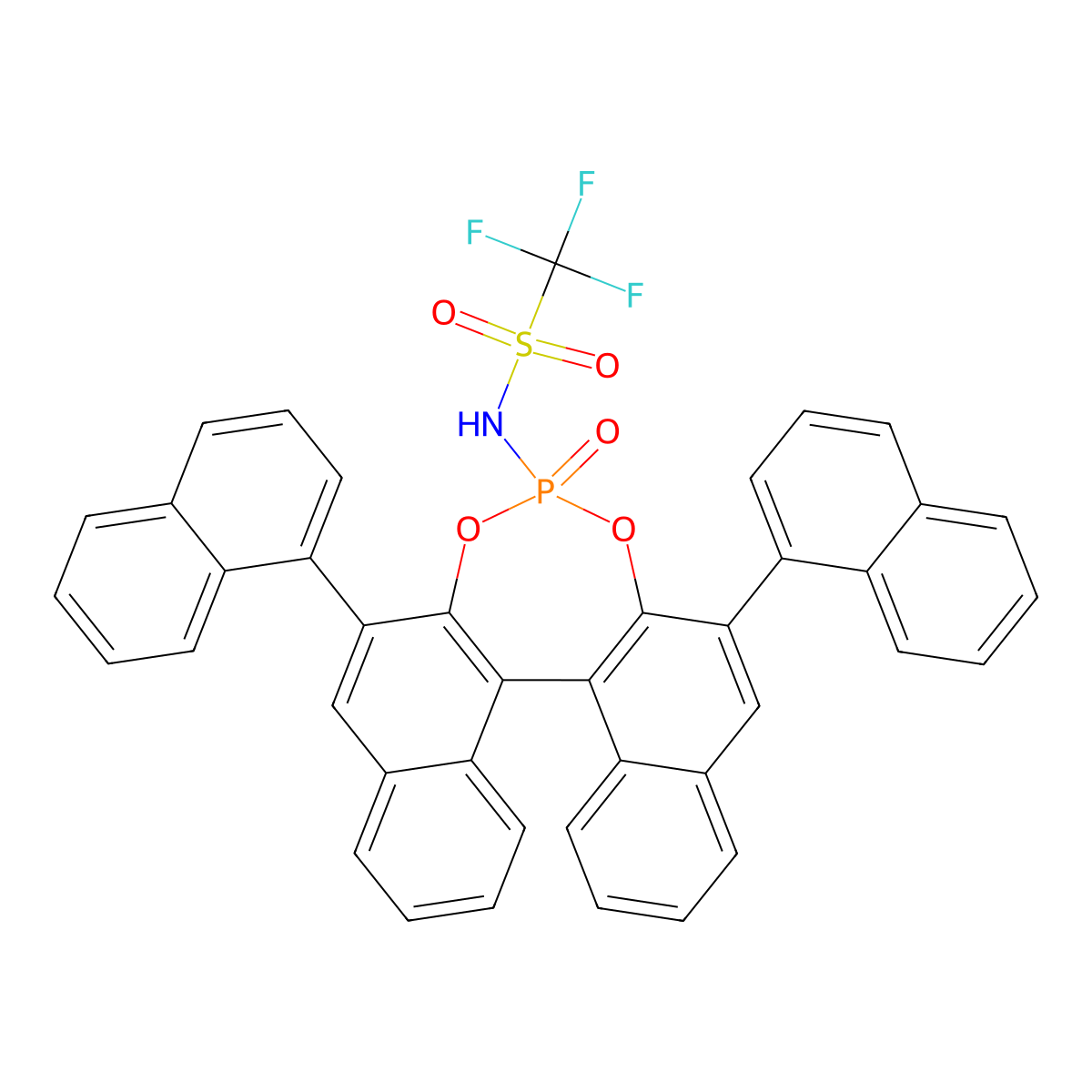 N-[(11bS)-2,6-Di-1-naphthalenyl-4-oxidodinaphtho[2,1-d:1',2'-f][1,3,2]dioxaphosphepin-4-yl]-1,1,1-trifluoromethanesulfonamide molecular structure, CAS 1226907-33-0