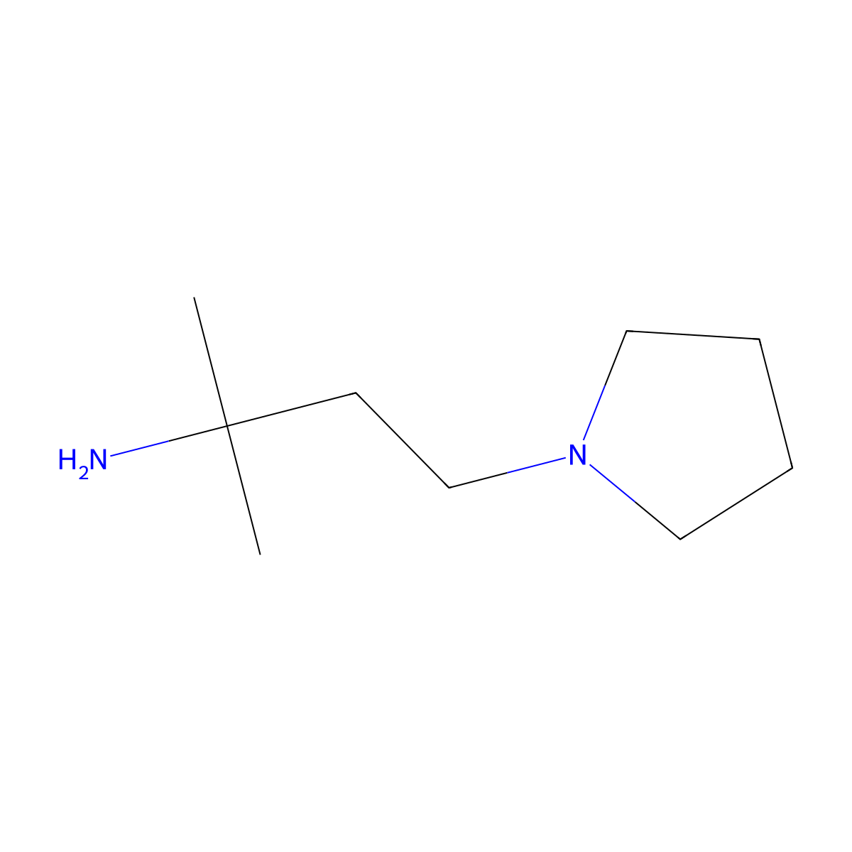 2-Methyl-4-(pyrrolidin-1-yl)butan-2-amine molecular structure, CAS 1226914-25-5