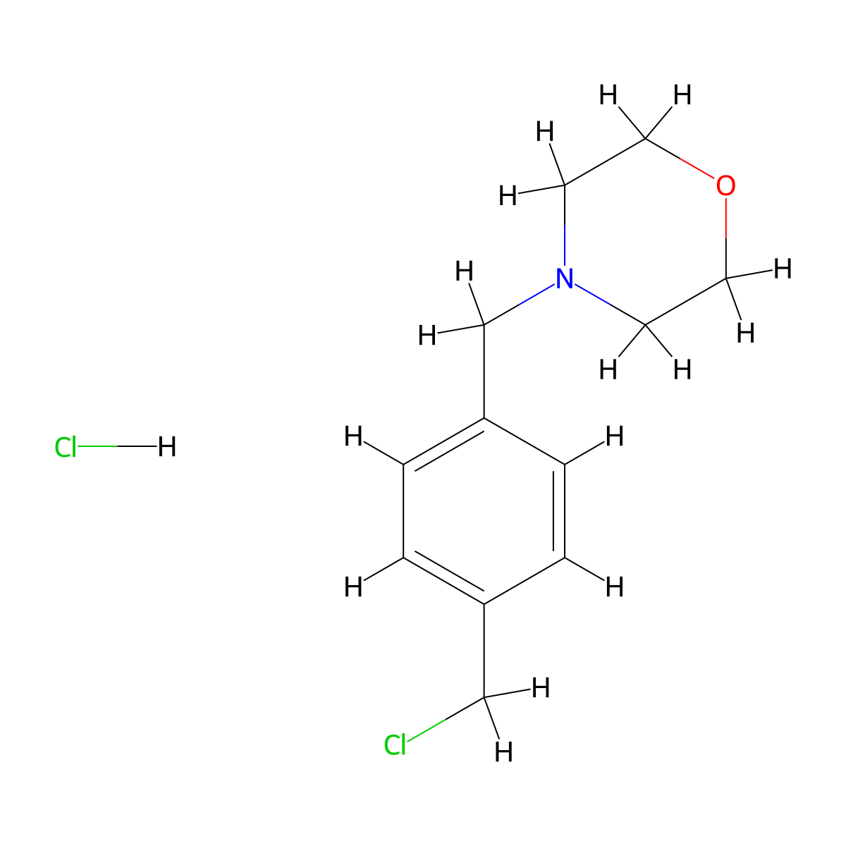 4-{[4-(Chloromethyl)phenyl]methyl}morpholine hydrochloride molecular structure, CAS 1226917-12-9