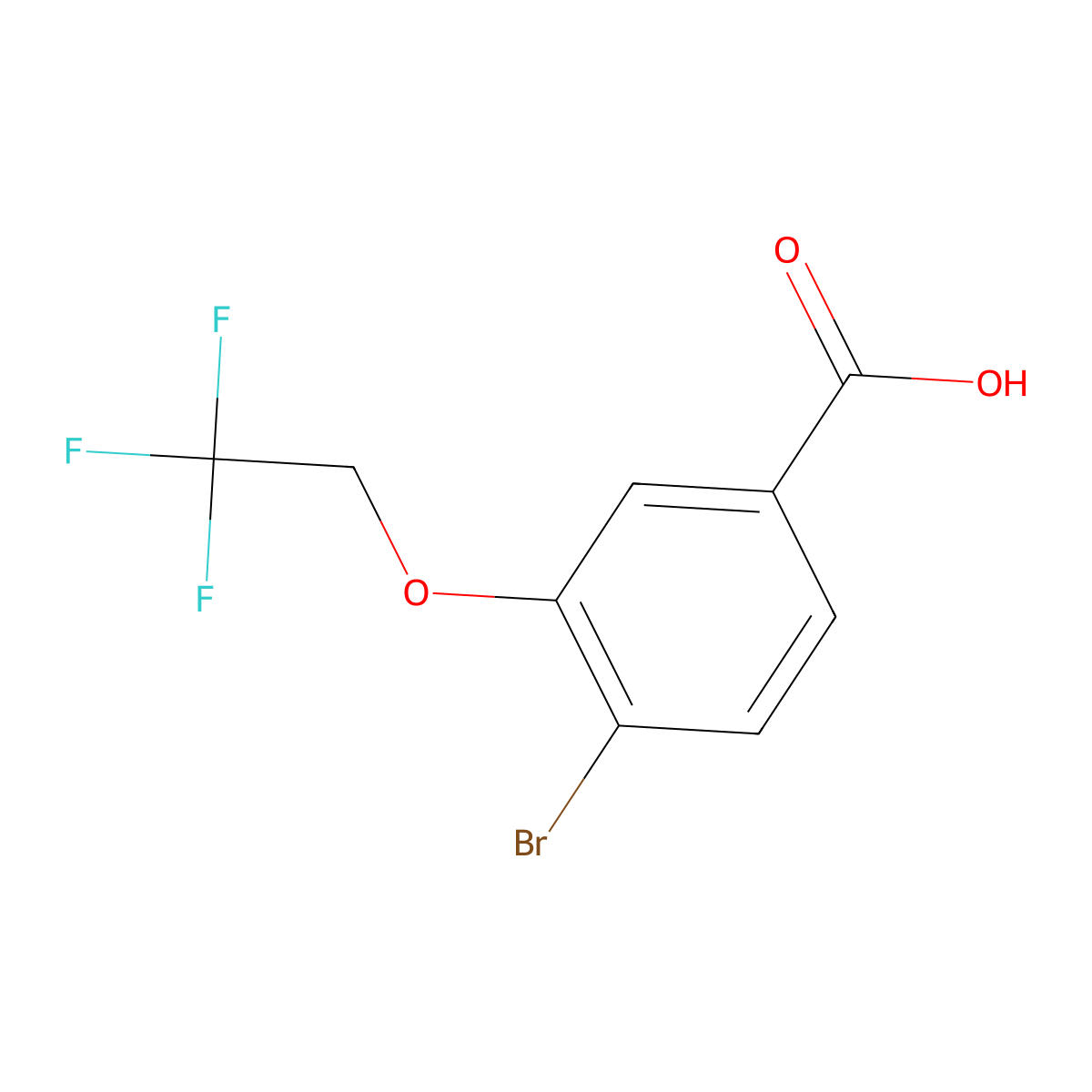 4-Bromo-3-(2,2,2-trifluoroethoxy)benzoic acid molecular structure, CAS 1226966-58-0