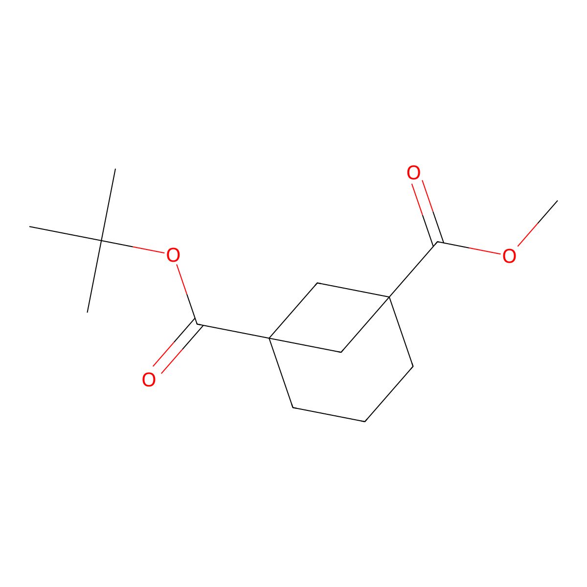 1-(Tert-butyl) 5-methyl bicyclo[3.1.1]heptane-1,5-dicarboxylate molecular structure, CAS 122699-65-4