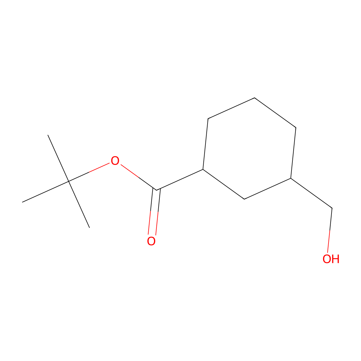Tert-butyl 3-(hydroxymethyl)cyclohexane-1-carboxylate molecular structure, CAS 122699-78-9