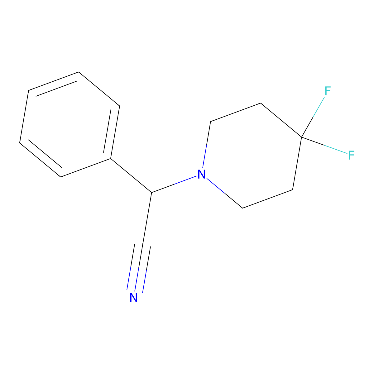 2-(4,4-Difluoropiperidin-1-YL)-2-phenylacetonitrile molecular structure, CAS 1226998-22-6