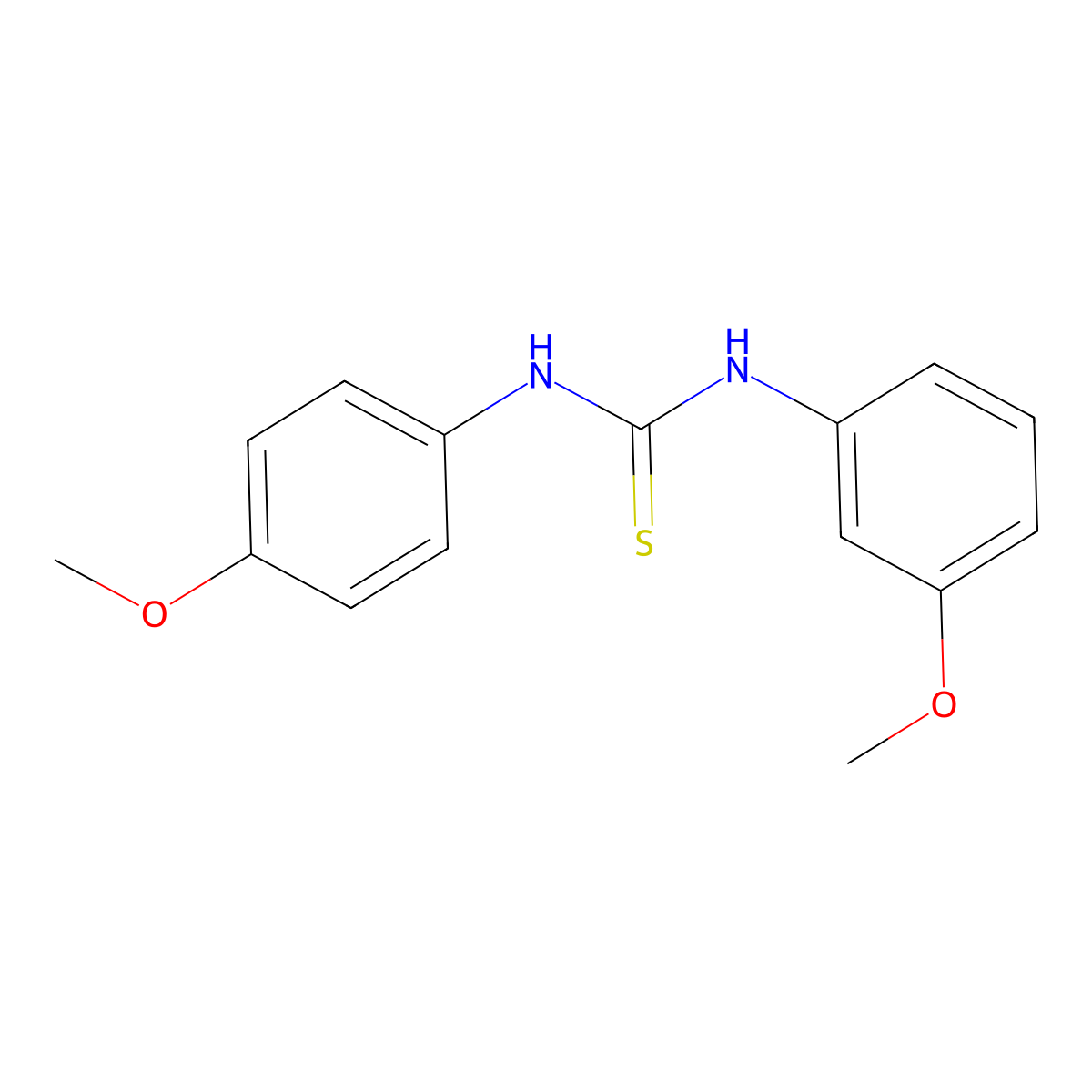 1-(3-Methoxyphenyl)-3-(4-methoxyphenyl)thiourea molecular structure, CAS 1227-43-6