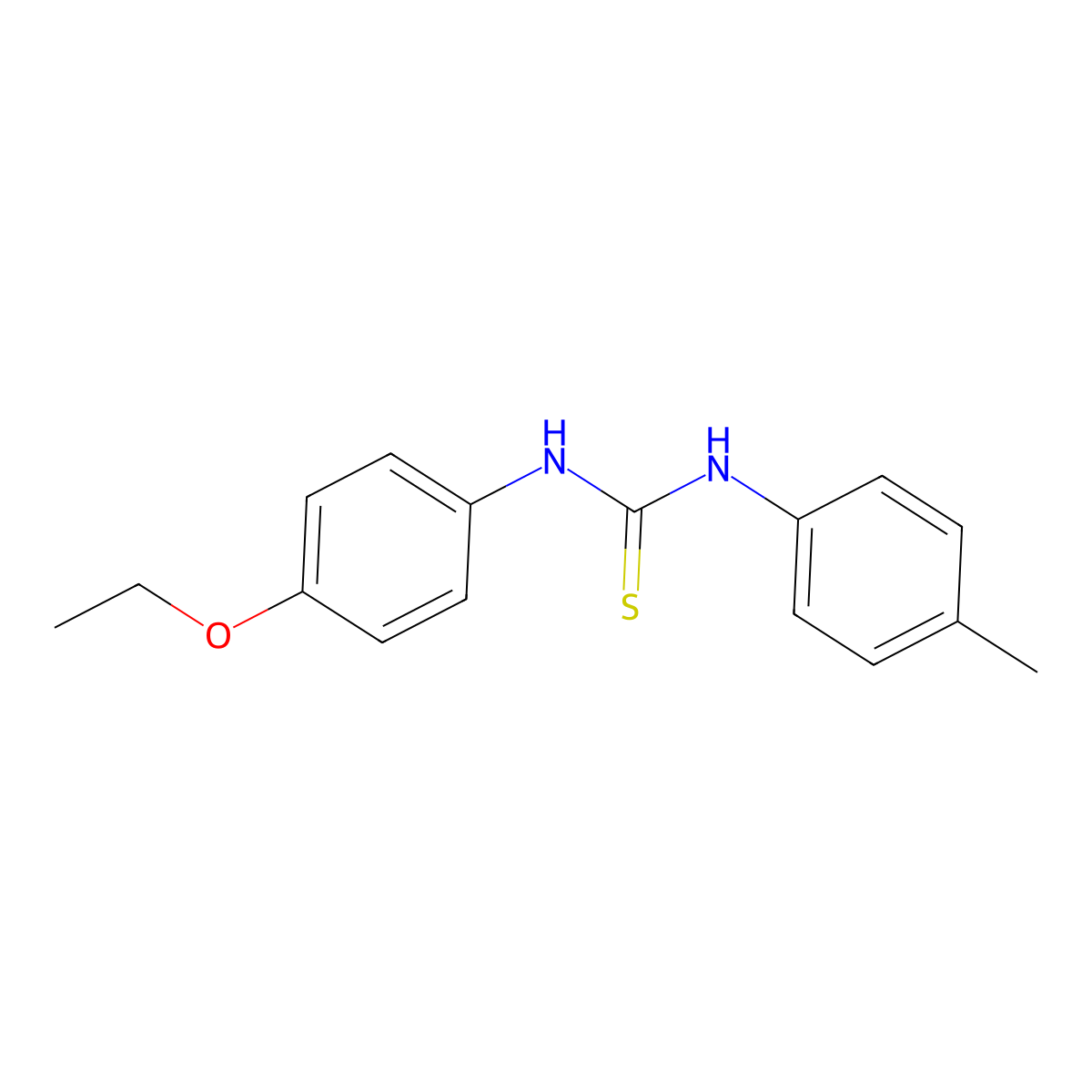 1-(4-Ethoxyphenyl)-3-(4-methylphenyl)thiourea molecular structure, CAS 1227-57-2