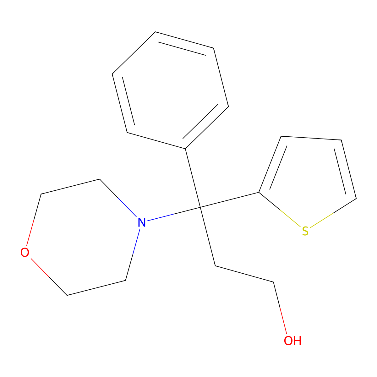 3-(Morpholin-4-yl)-3-phenyl-3-(thiophen-2-yl)propan-1-ol molecular structure, CAS 1227-99-2