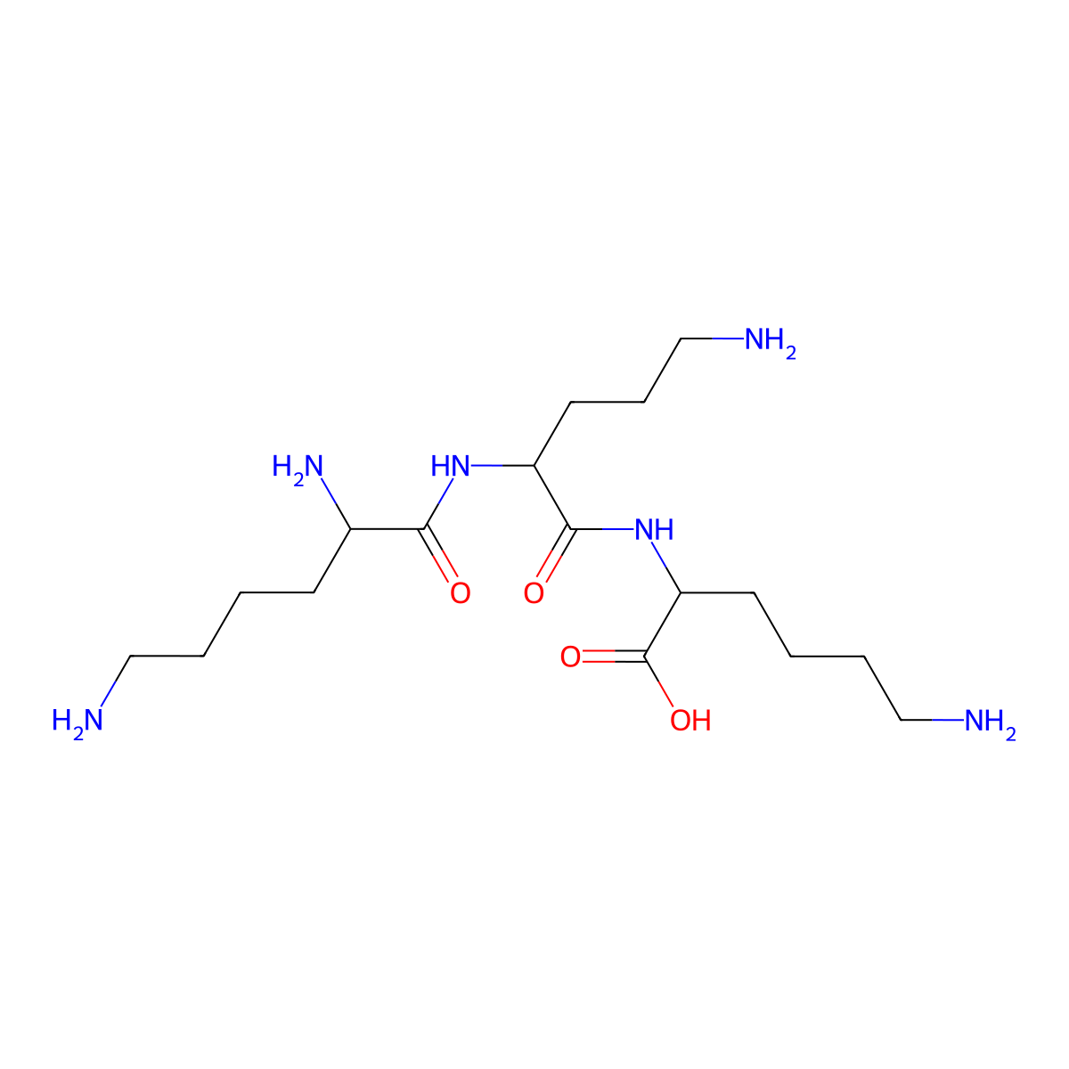 (2S)-6-amino-2-[[(2S)-5-amino-2-[[(2S)-2,6-diaminohexanoyl]amino]pentanoyl]amino]hexanoic Acid molecular structure, CAS 12270-00-7