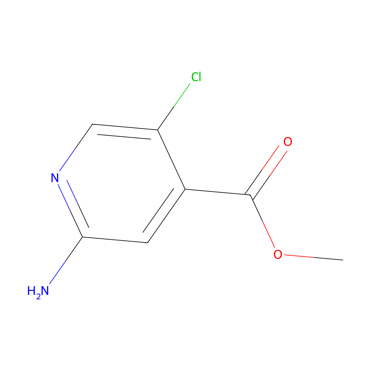 Methyl 2-amino-5-chloroisonicotinate molecular structure, CAS 1227002-03-0