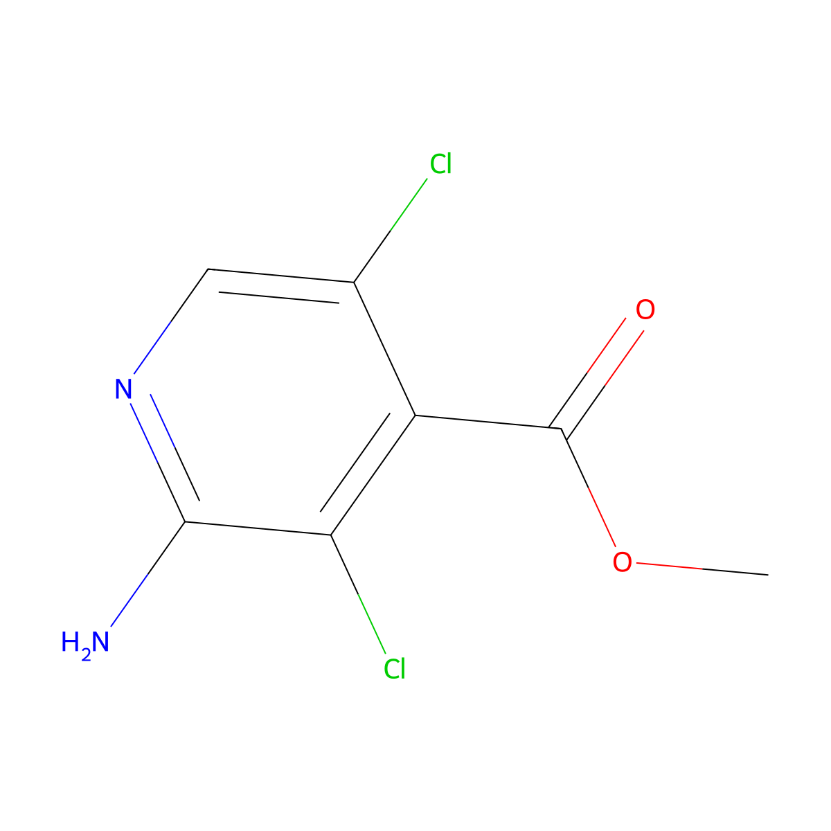 Methyl 2-amino-3,5-dichloroisonicotinate molecular structure, CAS 1227002-69-8