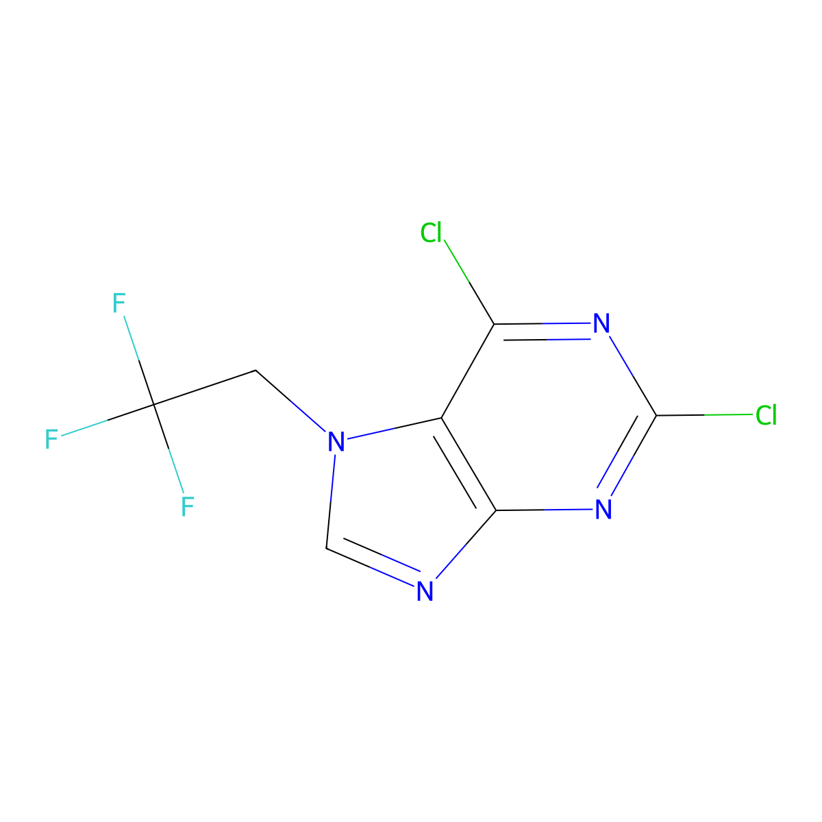 2,6-Dichloro-7-(2,2,2-trifluoroethyl)-7H-purine molecular structure, CAS 1227047-31-5